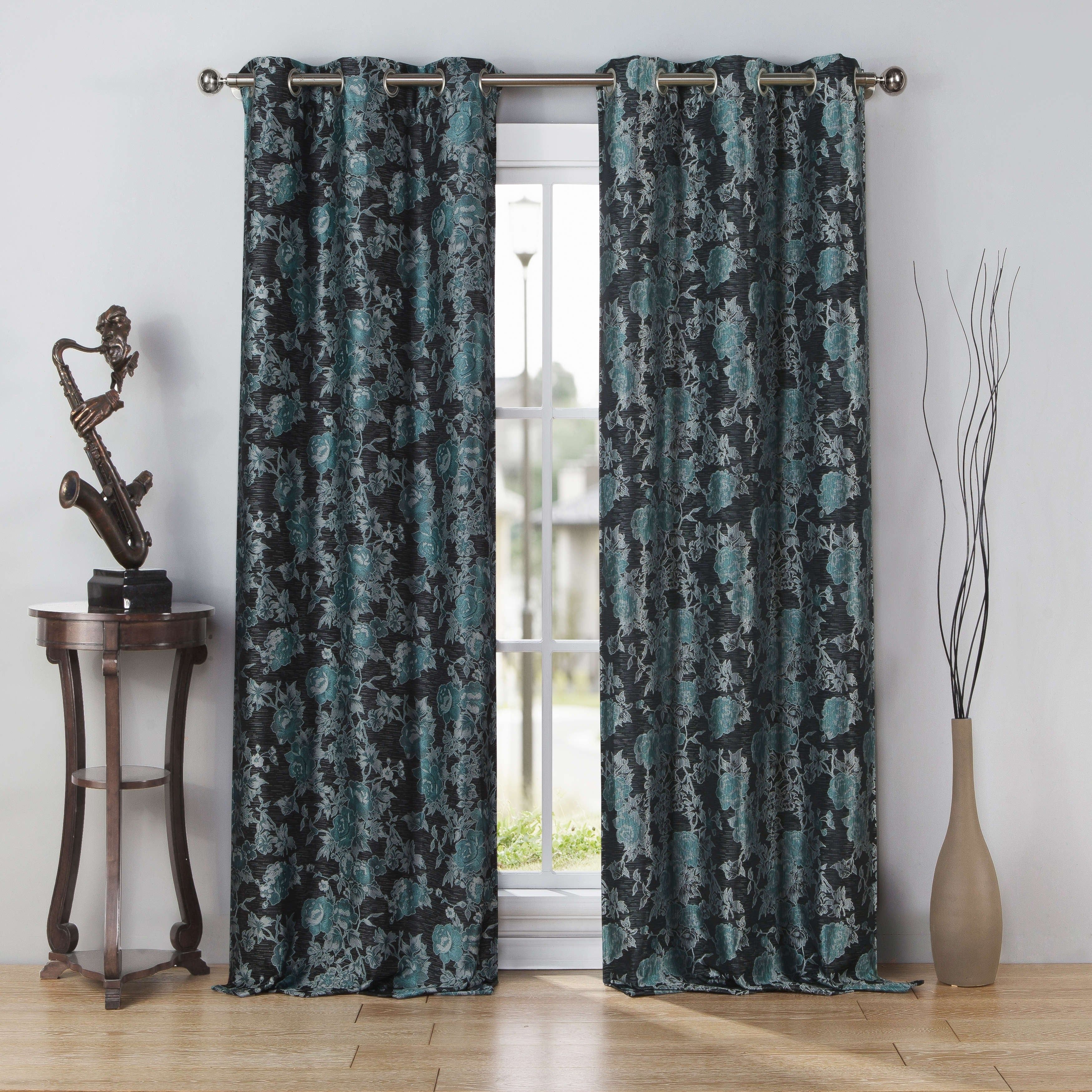 Kensie Nellie Jacquard Curtain Panel Pair – 76x112" Throughout Caldwell Curtain Panel Pairs (View 19 of 20)