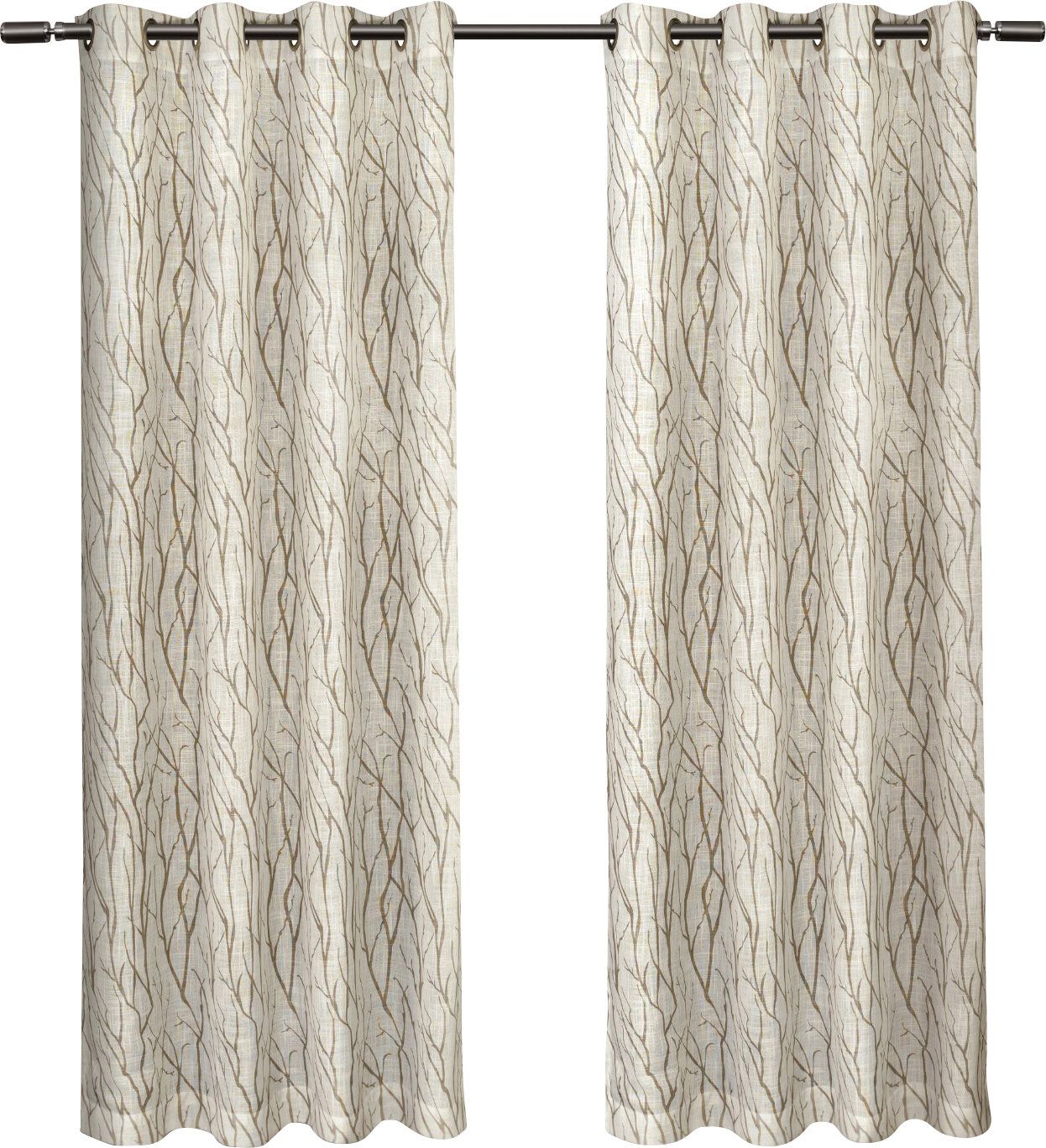 Leija Floral Sheer Grommet Curtain Panels Inside Oakdale Textured Linen Sheer Grommet Top Curtain Panel Pairs (View 17 of 20)