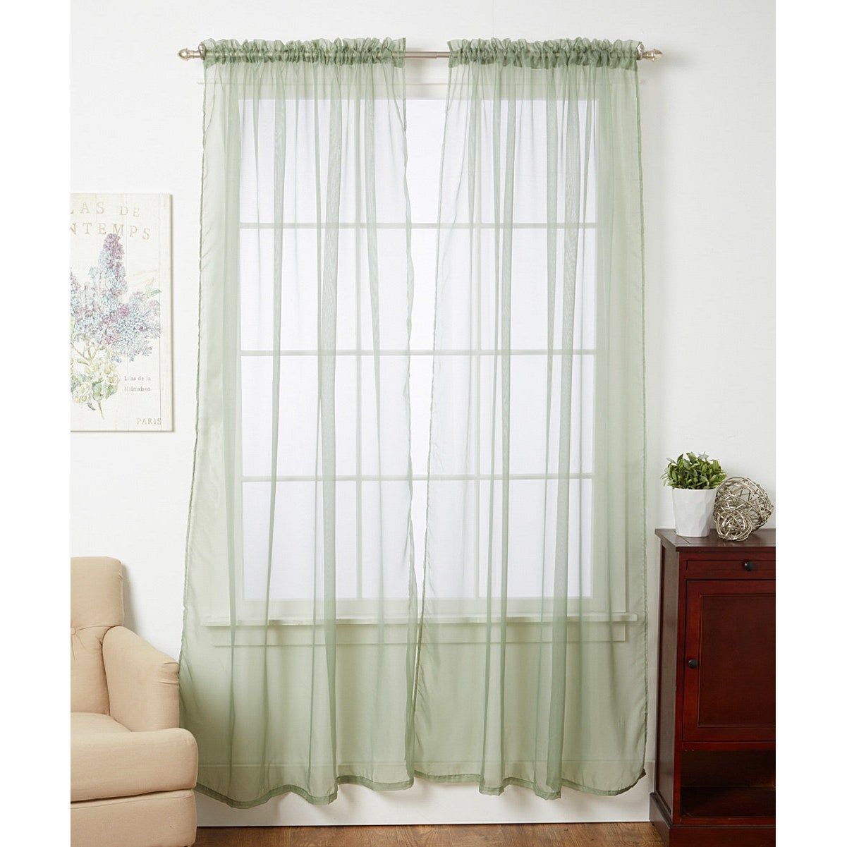 Linda Sheer Voile 4 Pack Window Curtain Panel Pairs – 55 X 84 With Regard To Elegant Comfort Window Sheer Curtain Panel Pairs (View 3 of 20)