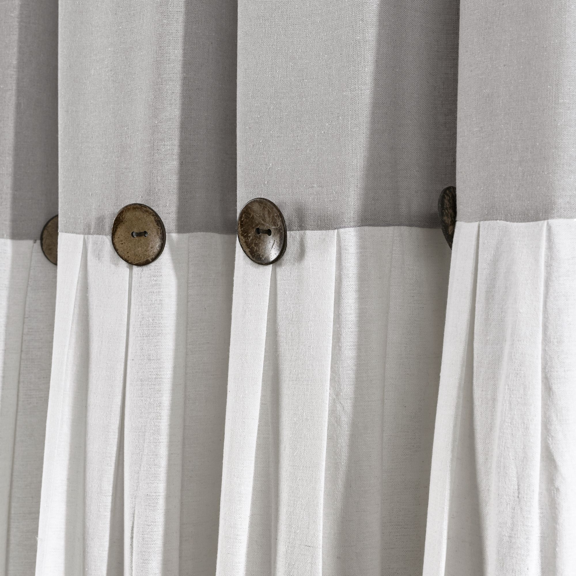 Linen Button Single Window Curtain Panel Intended For Linen Button Window Curtains Single Panel (View 3 of 20)