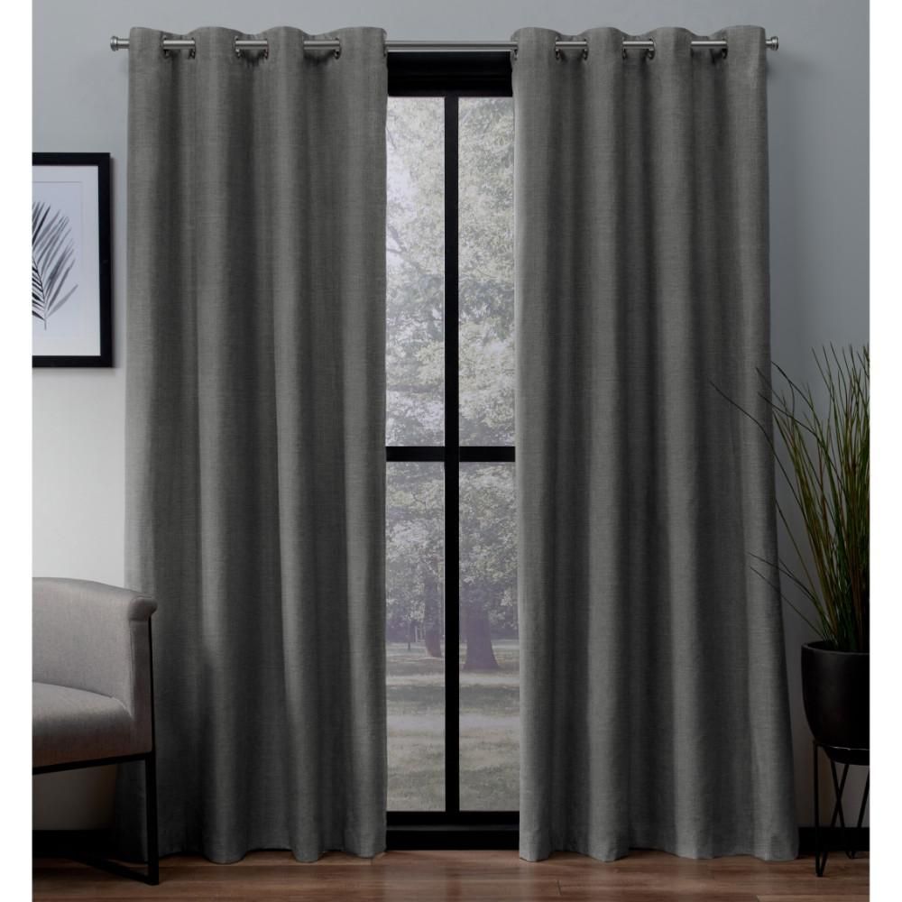 London 52 In. W X 63 In. L Woven Blackout Grommet Top Curtain Panel In  Black Pearl (2 Panels) Regarding Forest Hill Woven Blackout Grommet Top Curtain Panel Pairs (Photo 13 of 20)