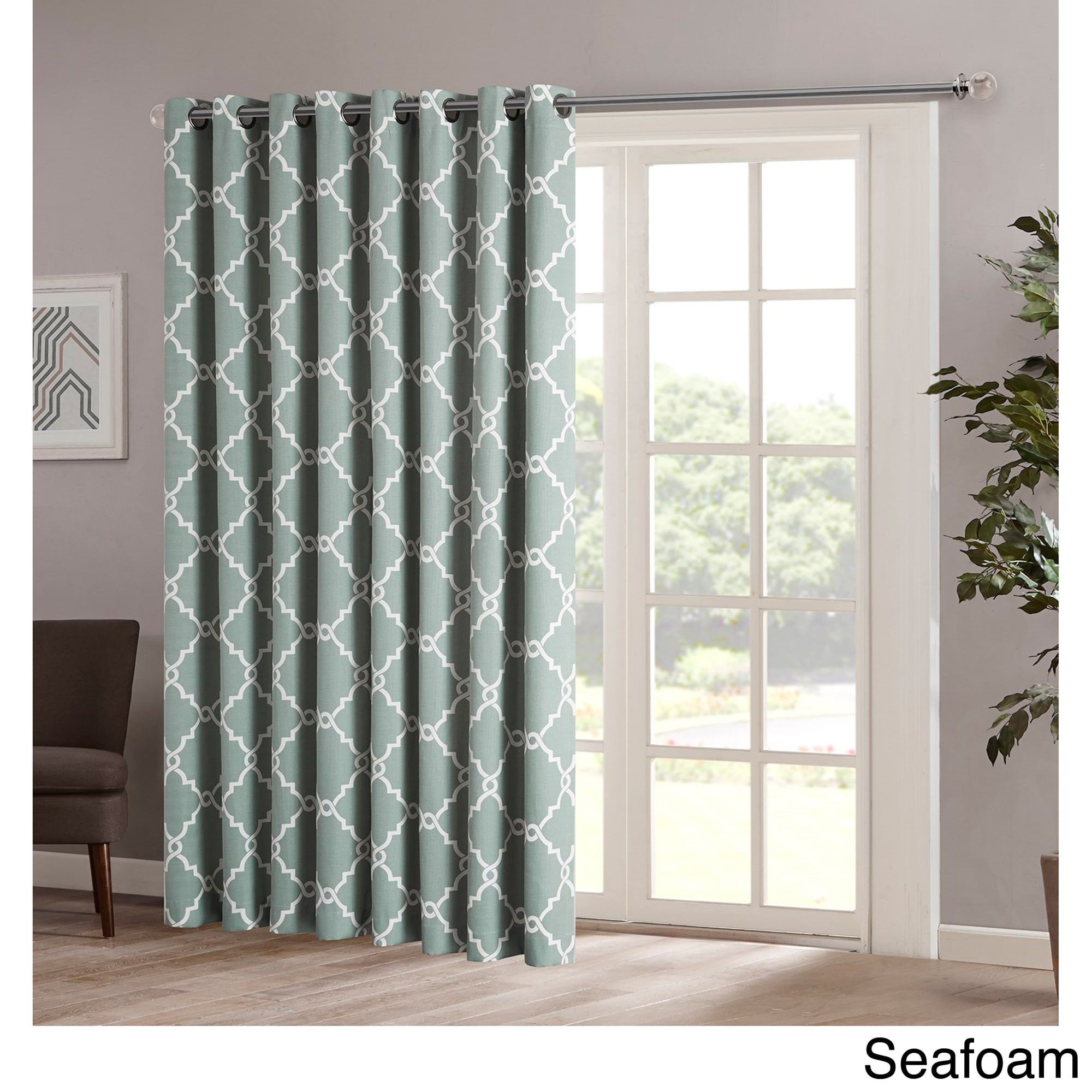 Madison Park Westmont Fretwork Print Patio Single Window Throughout Fretwork Print Pattern Single Curtain Panels (View 15 of 20)