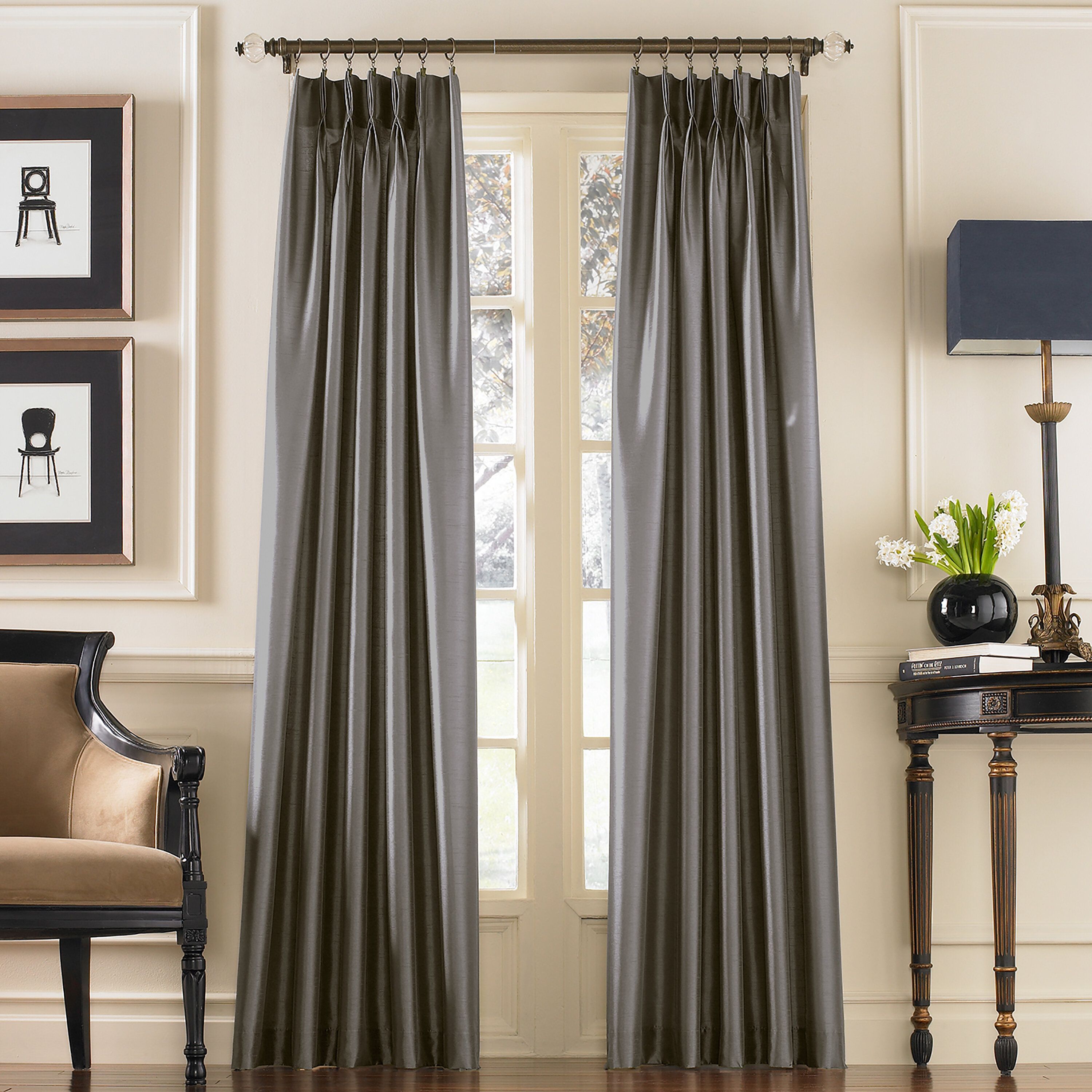 Mansour Solid Pinch Pleat Curtains/drapes Regarding Solid Cotton Pleated Curtains (View 12 of 30)