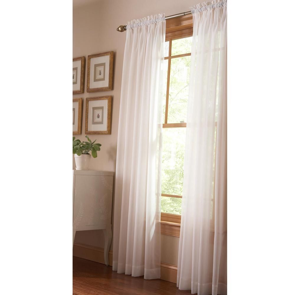 Martha Stewart Living Fine Sheer Window Panel In Heavy Cream – 60 In. W X  84 In. L Throughout Arm And Hammer Curtains Fresh Odor Neutralizing Single Curtain Panels (Photo 16 of 20)