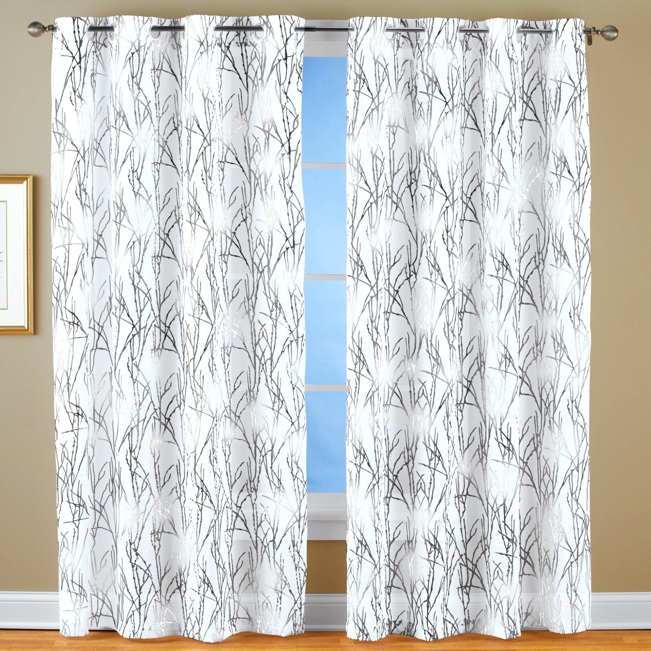 Metallic Silver Curtain Panels – Blkrs.co Inside Total Blackout Metallic Print Grommet Top Curtain Panels (Photo 19 of 36)
