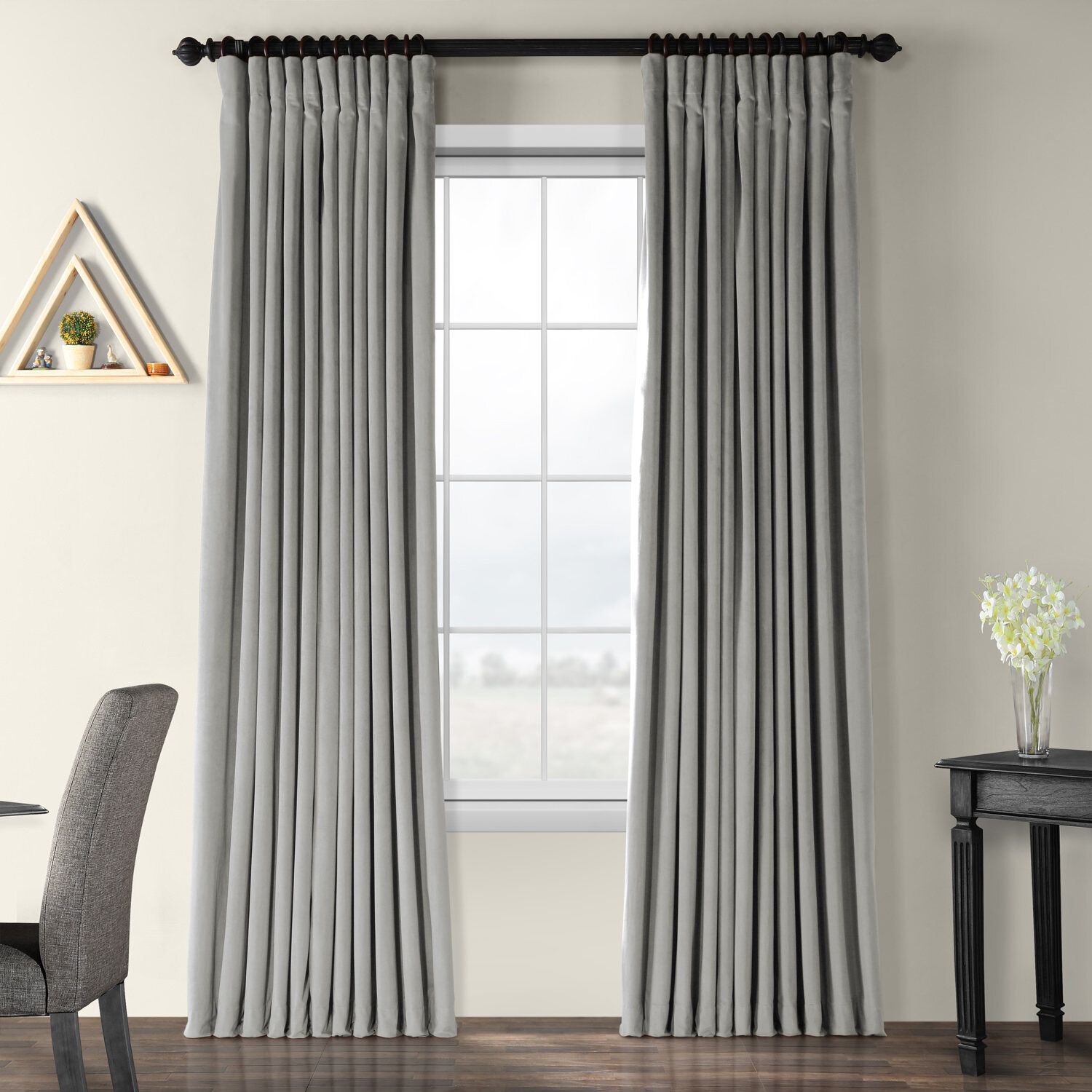 Modern Velvet Curtains + Drapes | Allmodern With Warm Black Velvet Single Blackout Curtain Panels (Photo 15 of 30)