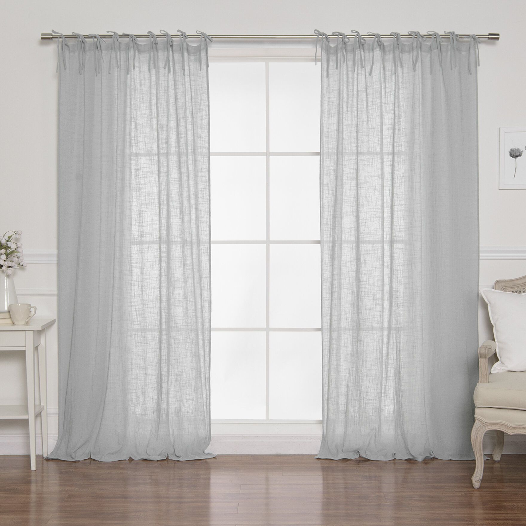 Nashville Cotton Gauze Solid Semi Sheer Tab Top Curtain Panels For Solid Cotton Curtain Panels (View 28 of 30)