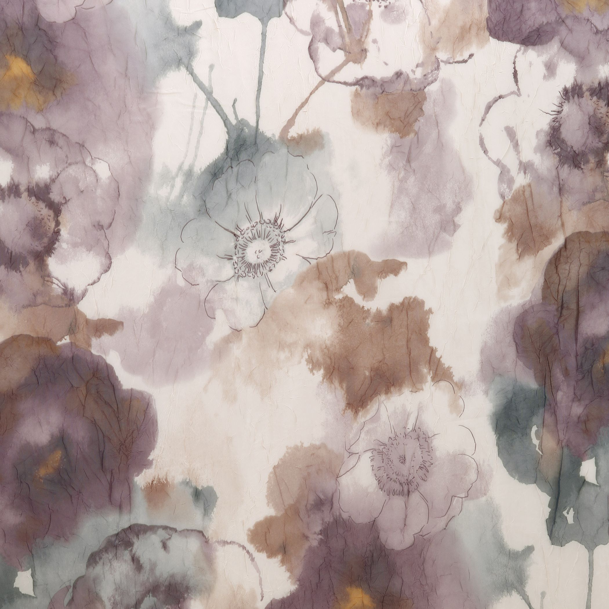No. 918 Andorra Watercolor Floral Crushed Voile Texture Regarding Andorra Watercolor Floral Textured Sheer Single Curtain Panels (Photo 3 of 20)