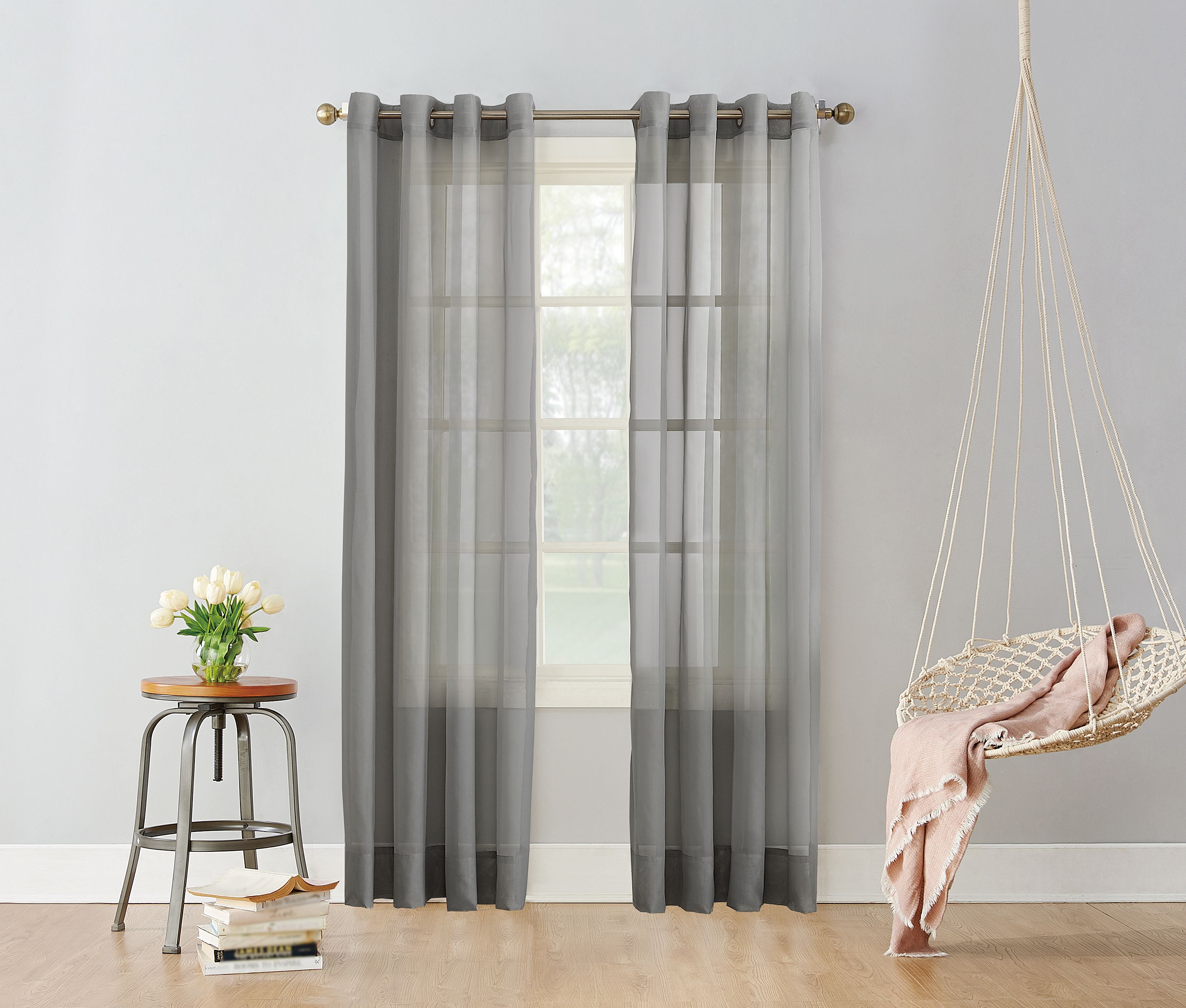 No. 918 Emily Sheer Voile Grommet Curtain Panel – Walmart Inside Emily Sheer Voile Single Curtain Panels (Photo 12 of 20)
