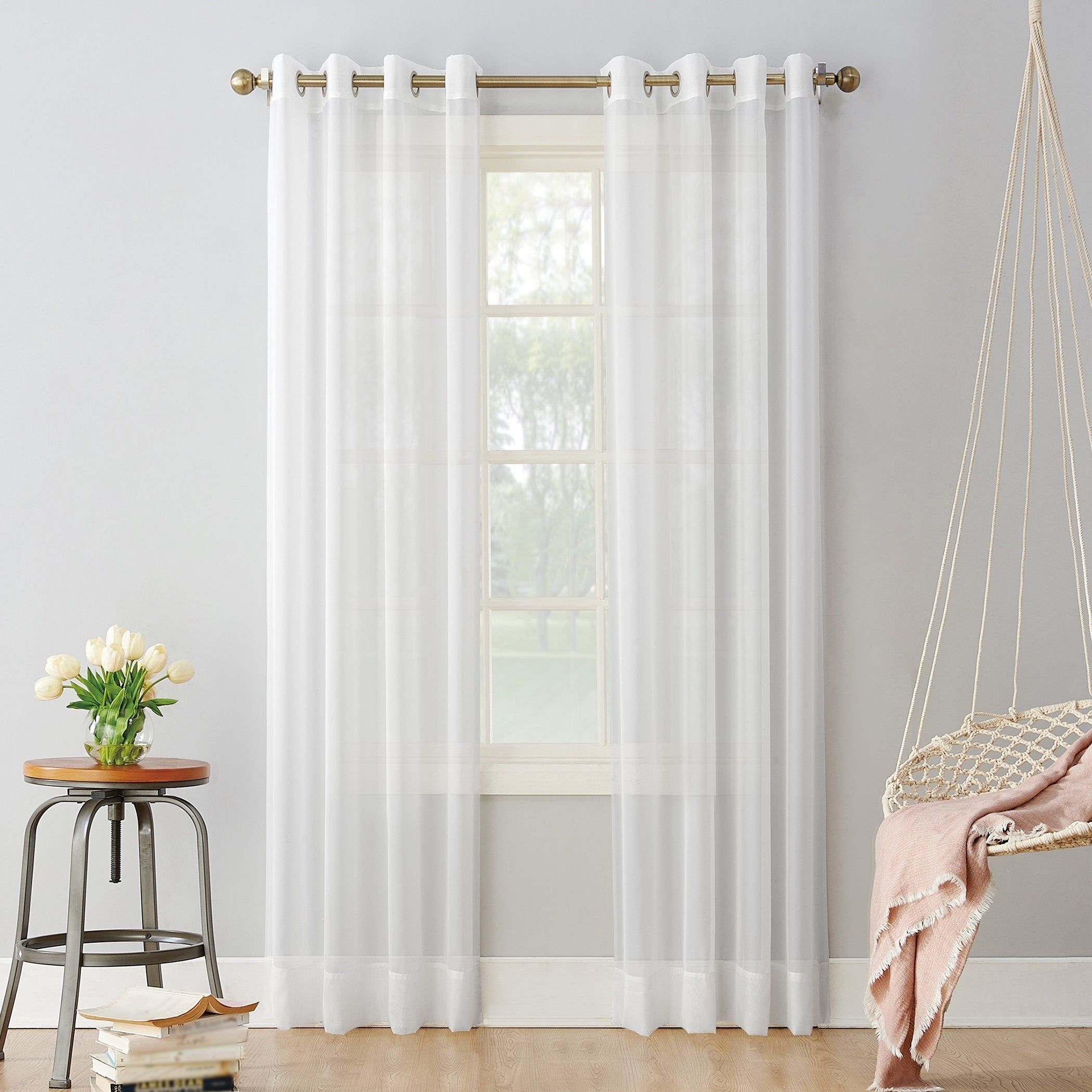 No. 918 Emily Sheer Voile Grommet Curtain Panel With Emily Sheer Voile Single Curtain Panels (Photo 3 of 20)