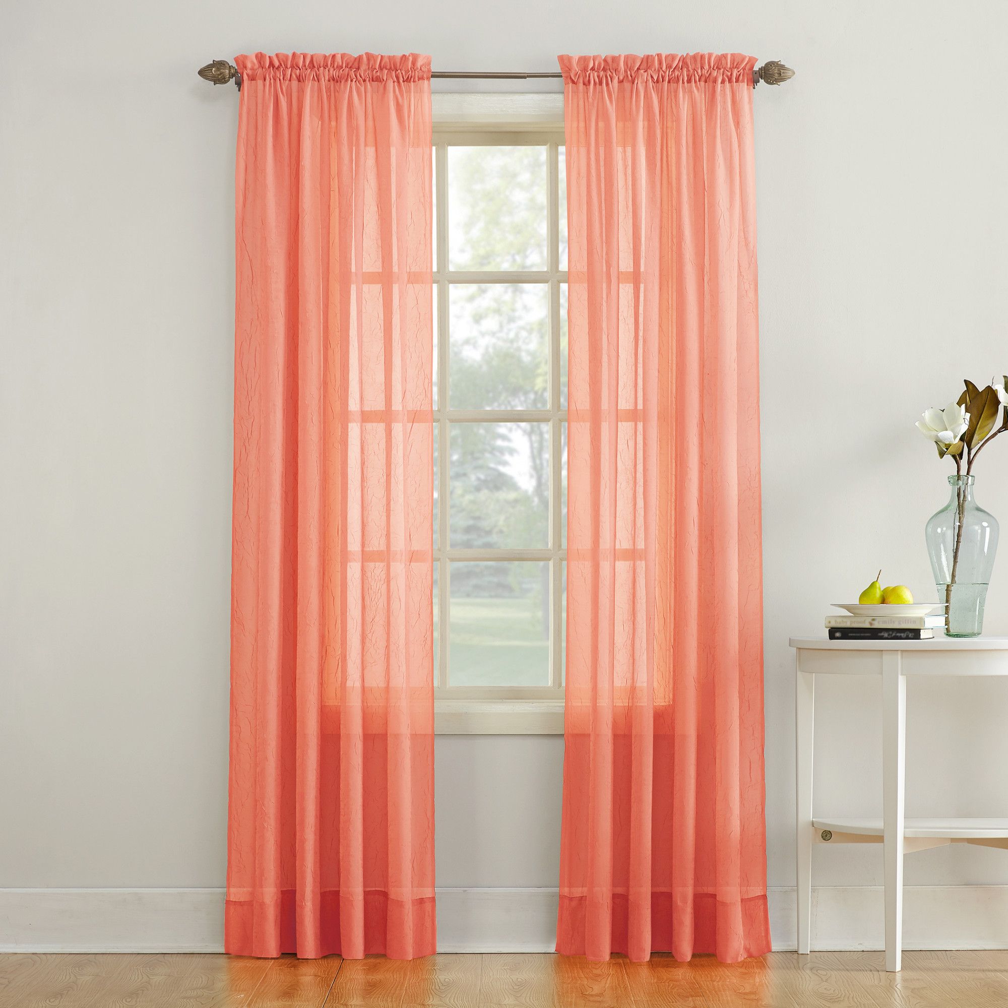 No. 918 Erica Crushed Sheer Voile Rod Pocket Curtain Panel With Erica Sheer Crushed Voile Single Curtain Panels (Photo 8 of 20)