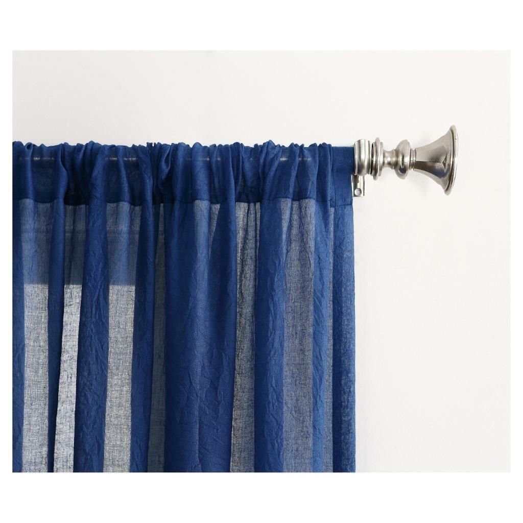 No. 918 Ladonna Blue Semi Sheer Rod Pocket Curtain Panel Pertaining To Ladonna Rod Pocket Solid Semi Sheer Window Curtain Panels (Photo 17 of 20)
