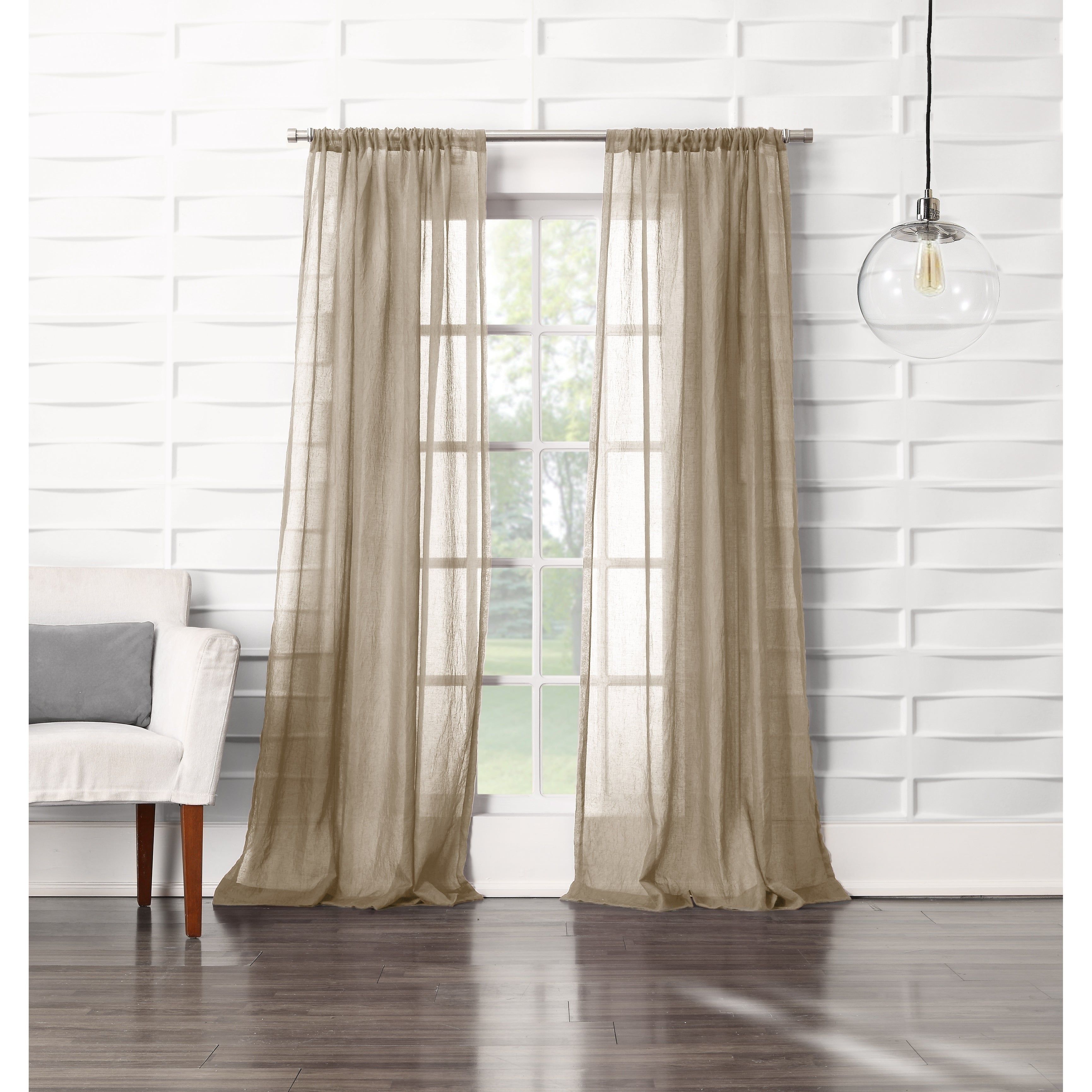 No. 918 Ladonna Rod Pocket Solid Semi Sheer Window Curtain Panel With Regard To Ladonna Rod Pocket Solid Semi Sheer Window Curtain Panels (Photo 2 of 20)