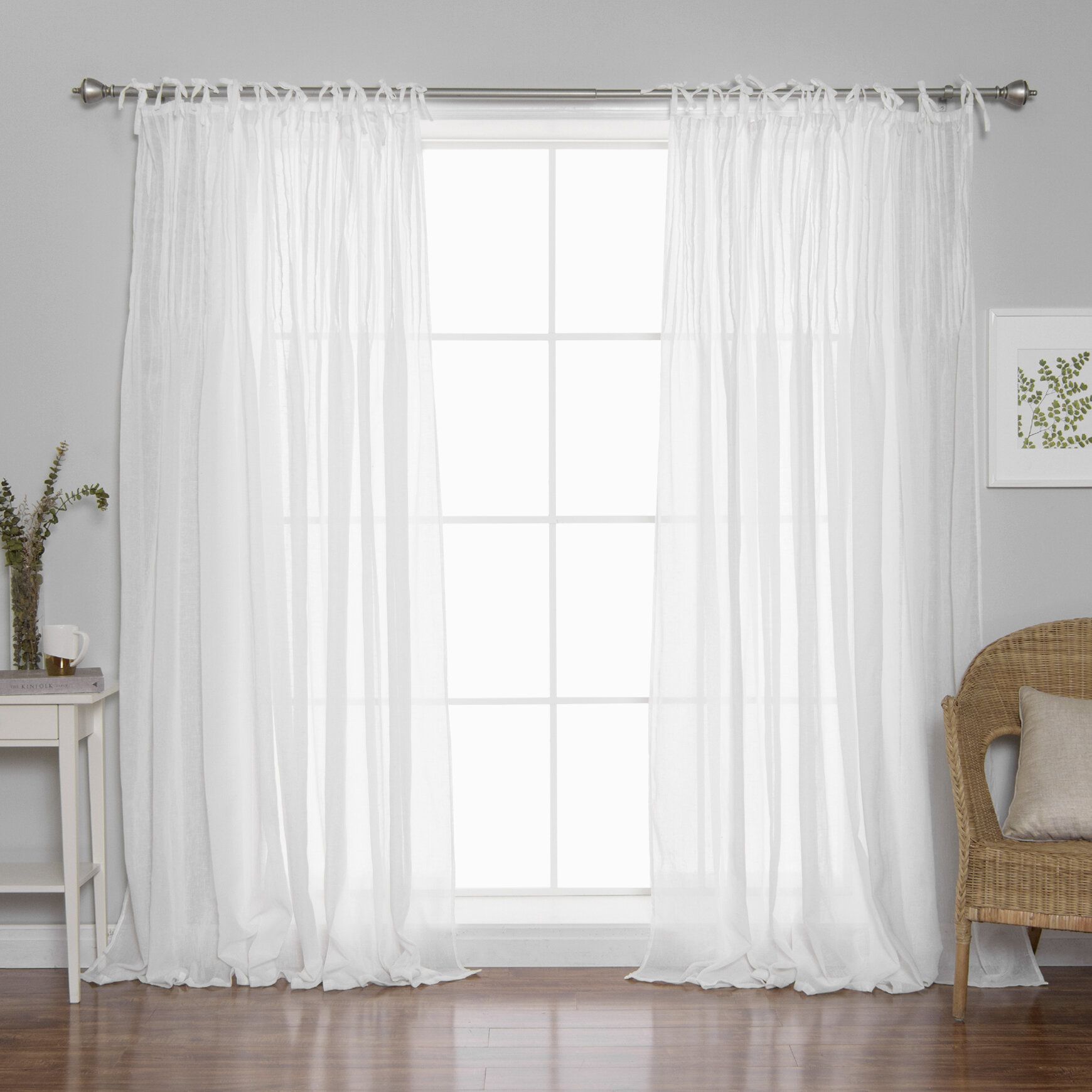 Poivrée Solid Wood Sheer Pinch Pleat Single Curtain Panel Within Solid Cotton Pleated Curtains (View 17 of 30)