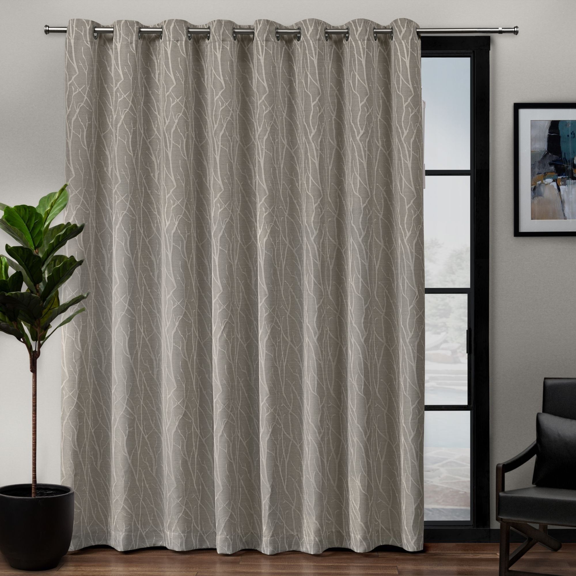 Featured Photo of 2024 Latest Patio Grommet Top Single Curtain Panels