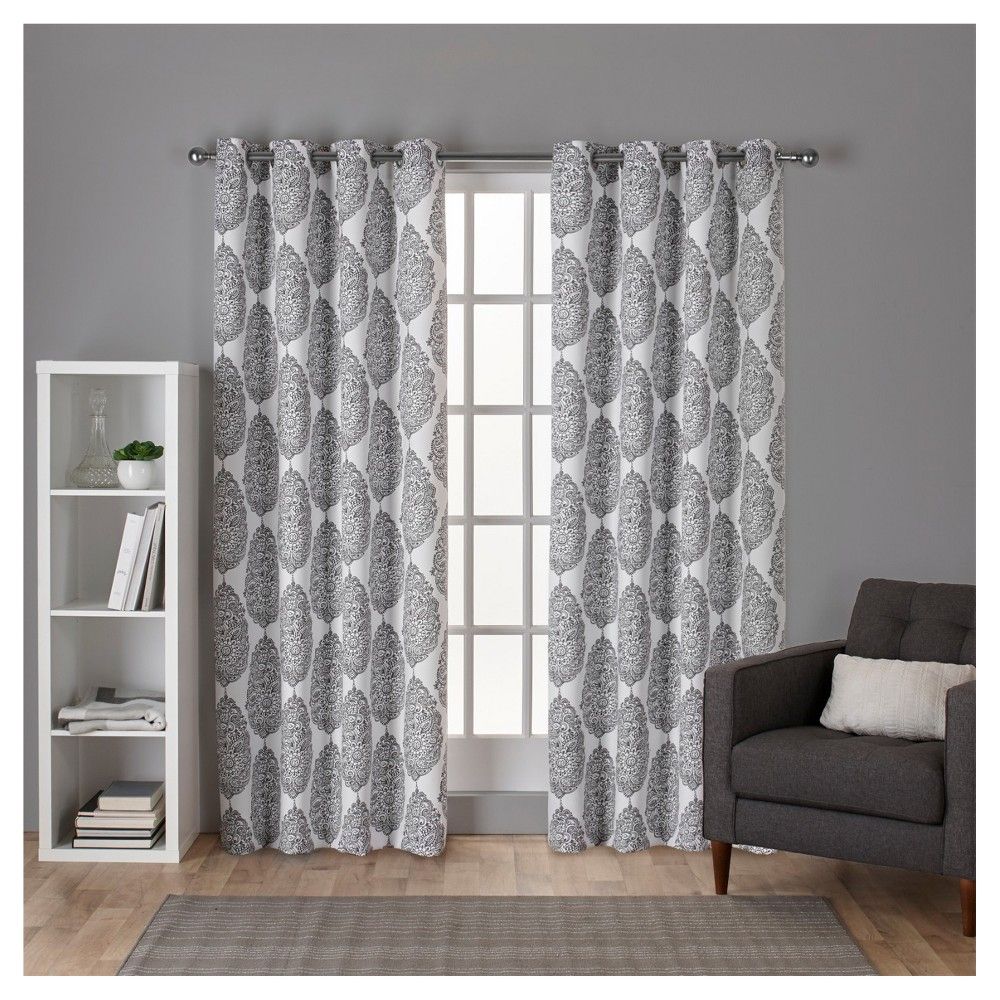 Queensland Printed Medallion Sateen Woven Room Darkening Intended For Wilshire Burnout Grommet Top Curtain Panel Pairs (View 26 of 30)