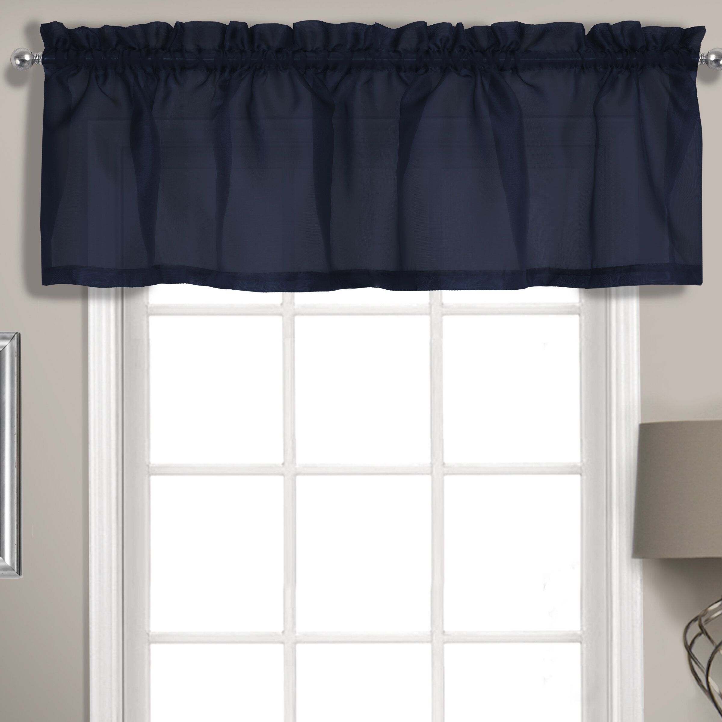 Rutherford Sheer Voile Straight Topper 56" Window Valance In Sheer Voile Ruffled Tier Window Curtain Panels (View 13 of 20)