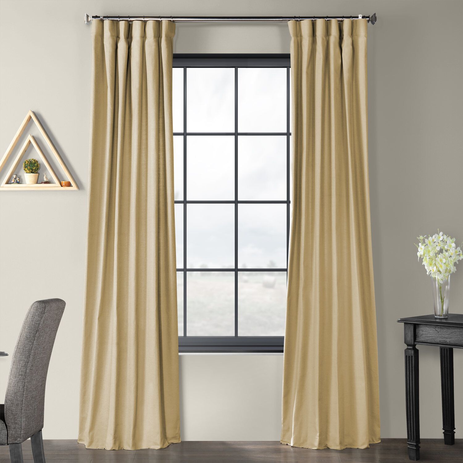 Sanger Solid Country Cotton Linen Weave Rod Pocket Single Curtain Panel Inside Solid Country Cotton Linen Weave Curtain Panels (View 6 of 30)