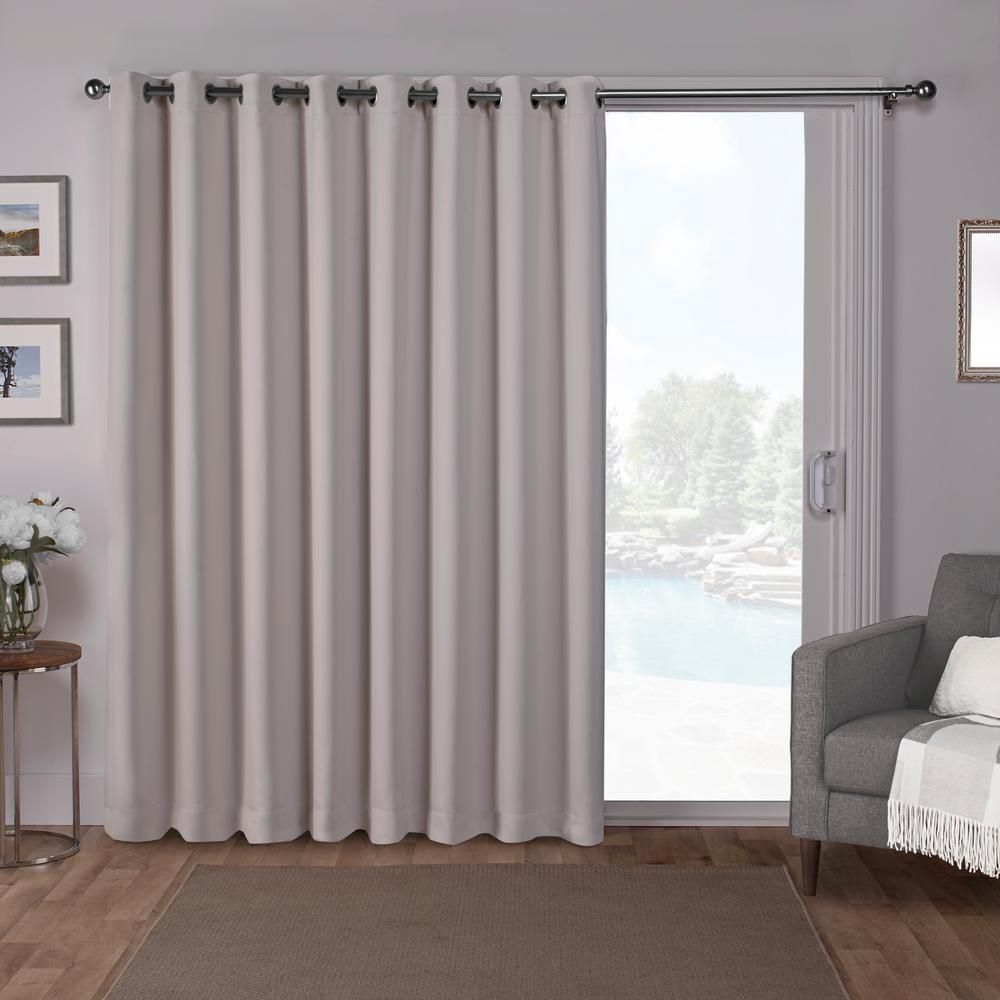 Sateen Patio 100 In. W X 84 In. L Woven Blackout Grommet Top Curtain Panel  In Silver (1 Panel) For Grommet Blackout Patio Door Window Curtain Panels (Photo 9 of 20)