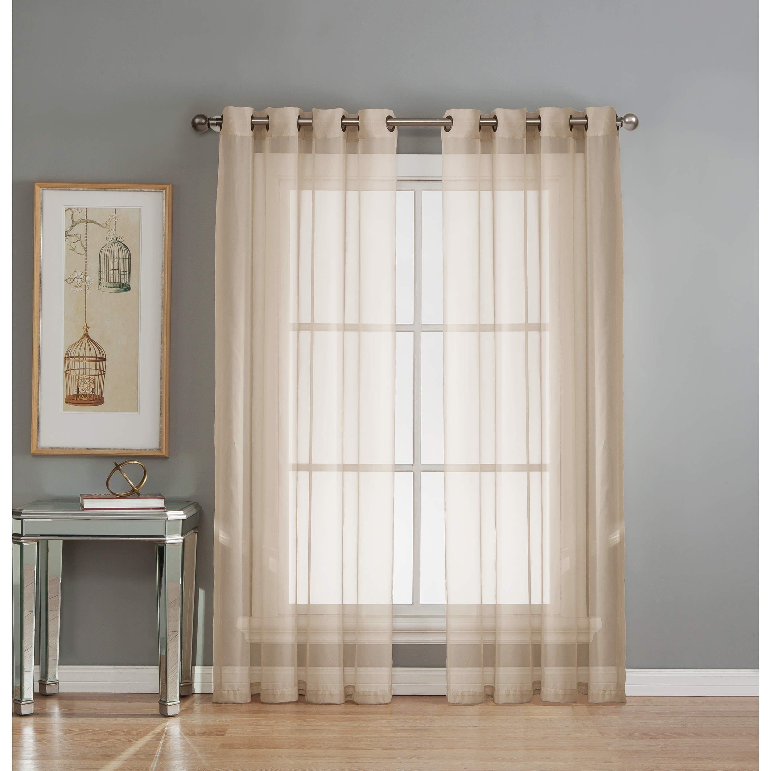Shop Window Elements Sheer Elegance Grommet 84 Inch Curtain Throughout Elegant Comfort Window Sheer Curtain Panel Pairs (View 15 of 20)