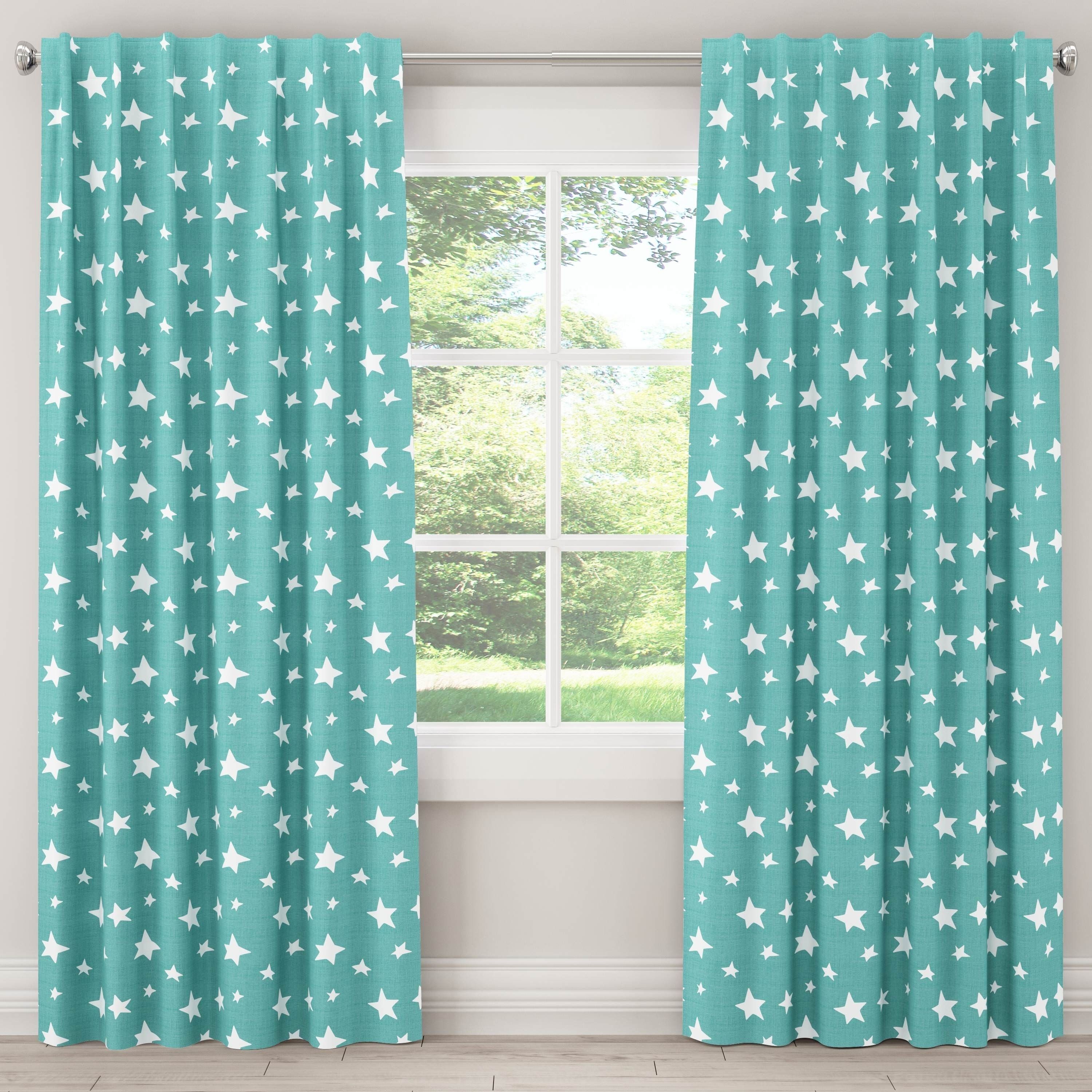 Skyline Furniture Unlined Curtains In Stars (yellow – 63 In Grainger Buffalo Check Blackout Window Curtains (View 9 of 20)