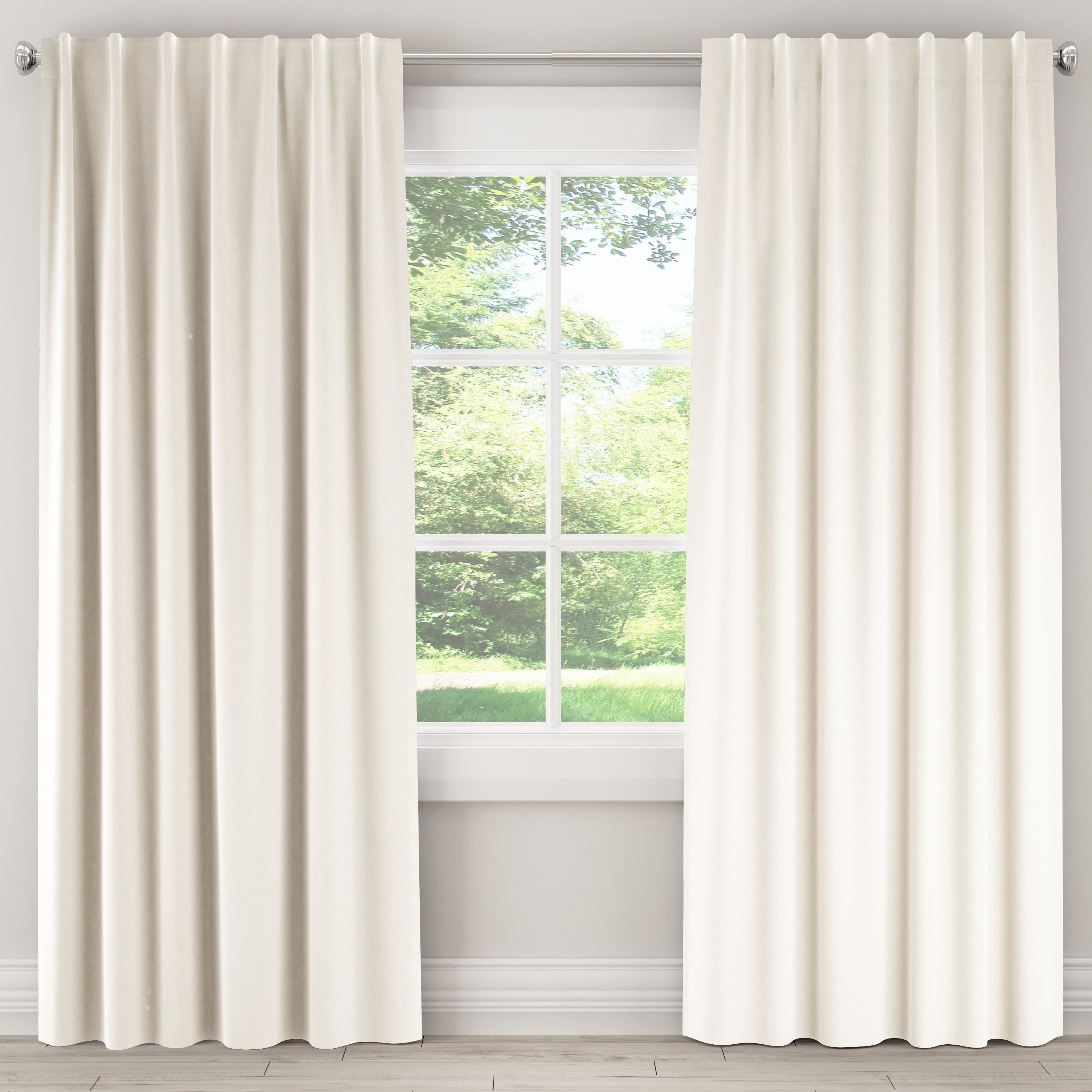 Skyline Velvet Window Curtain Panel (off White (beige) – 120 Intended For Inez Patio Door Window Curtain Panels (Photo 13 of 20)