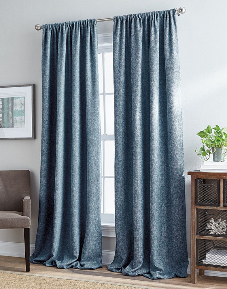 Slate Curtains | Wayfair In Cyrus Thermal Blackout Back Tab Curtain Panels (View 14 of 20)