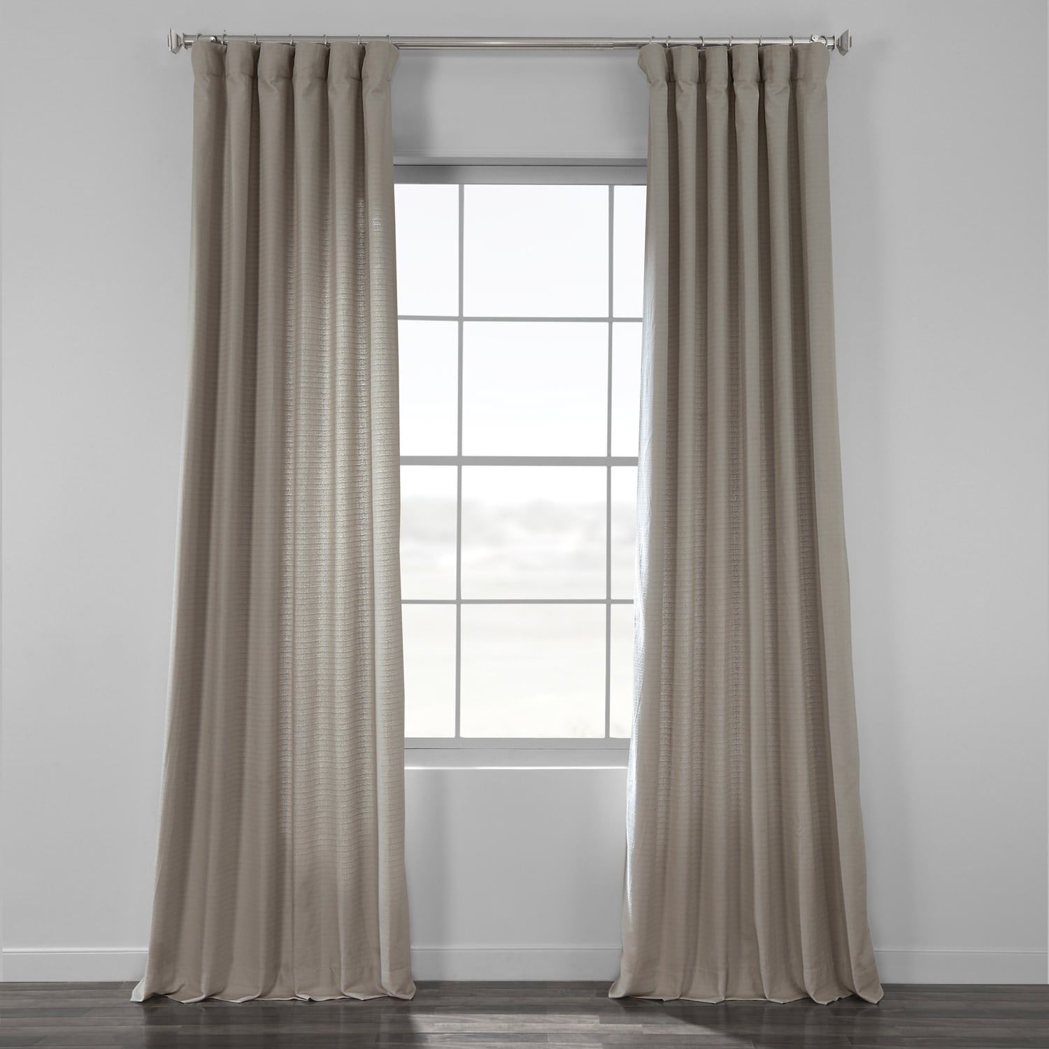 Stardust Grey Bark Weave Solid Cotton Curtain Pertaining To Bark Weave Solid Cotton Curtains (Photo 2 of 20)