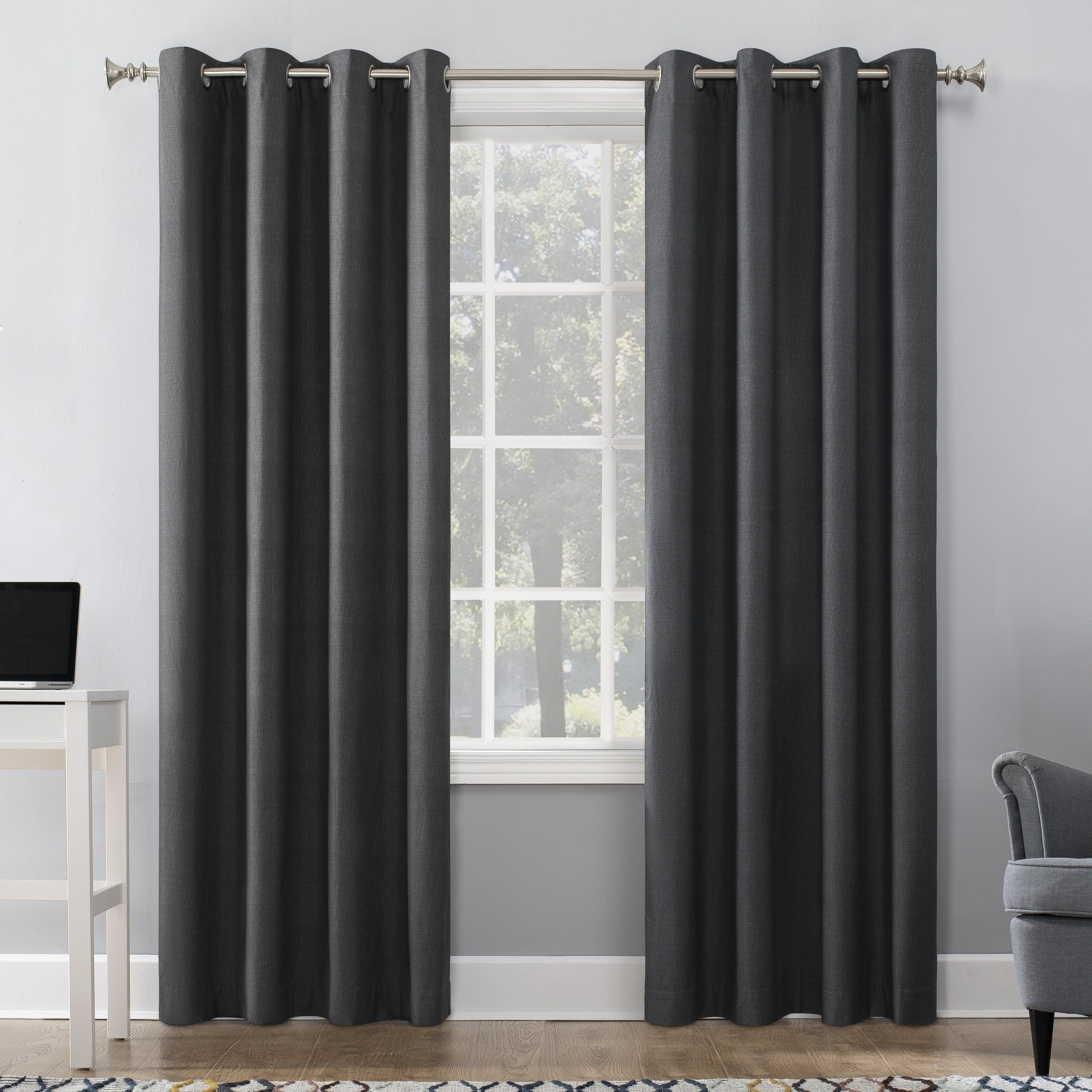 Sun Zero Duran Thermal Insulated 100% Blackout Grommet Curtain Panel Pertaining To Cyrus Thermal Blackout Back Tab Curtain Panels (View 2 of 20)