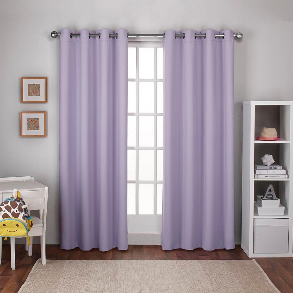 Textured Woven 52 In. W X 96 In. L Woven Blackout Grommet Top Curtain Panel  In Lilac Purple (2 Panels) Throughout Forest Hill Woven Blackout Grommet Top Curtain Panel Pairs (Photo 20 of 20)