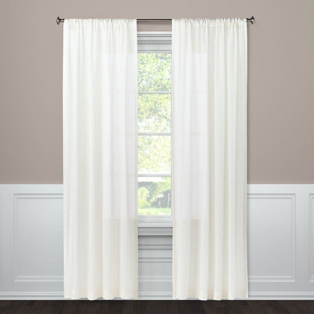 This Curtain Panel From Threshold Will Instantly Soften Up For Elowen White Twist Tab Voile Sheer Curtain Panel Pairs (Photo 13 of 20)
