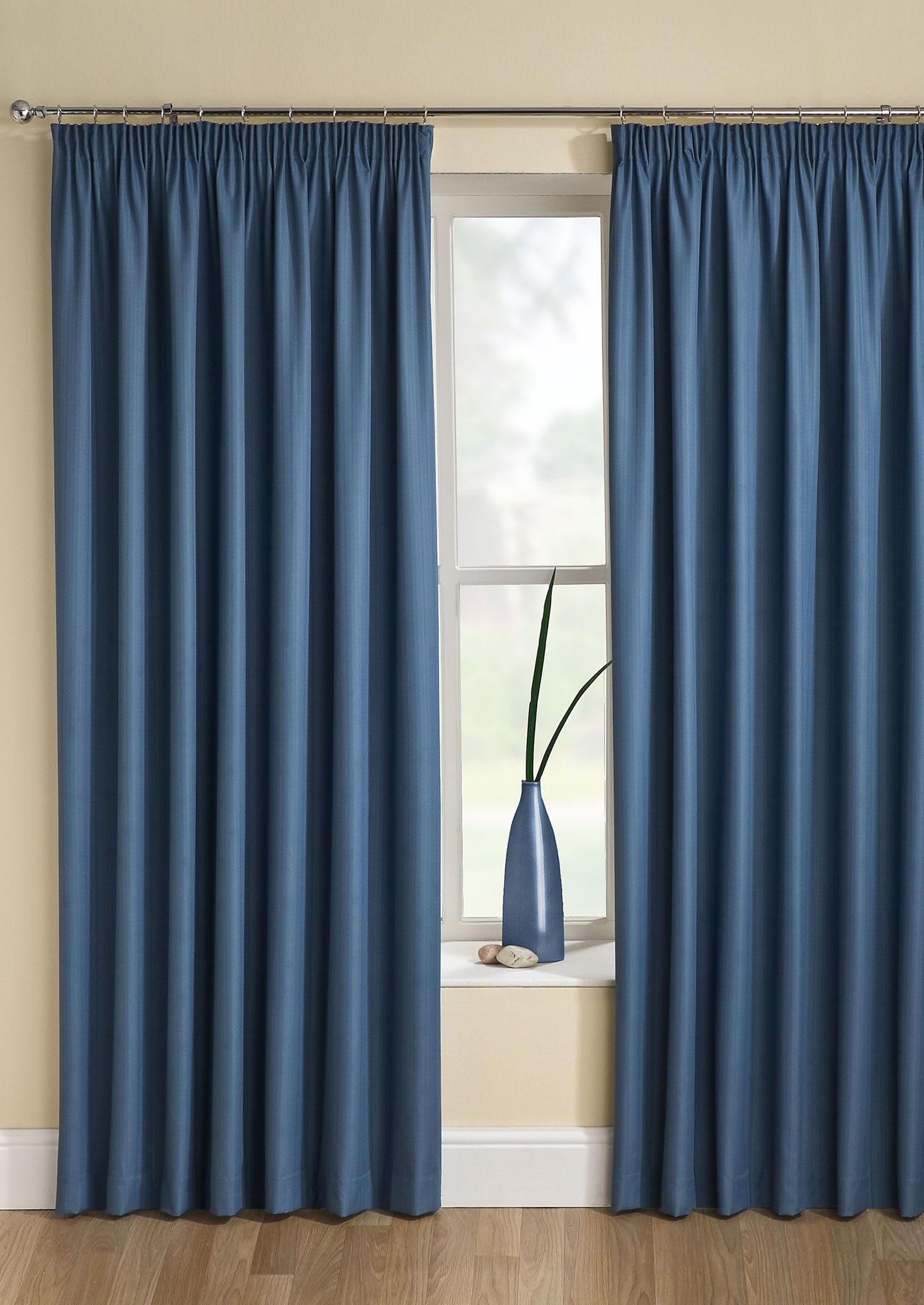 Tranquility Wedgewood Thermal Jacquard Pencil Pleat For Cyrus Thermal Blackout Back Tab Curtain Panels (View 12 of 20)