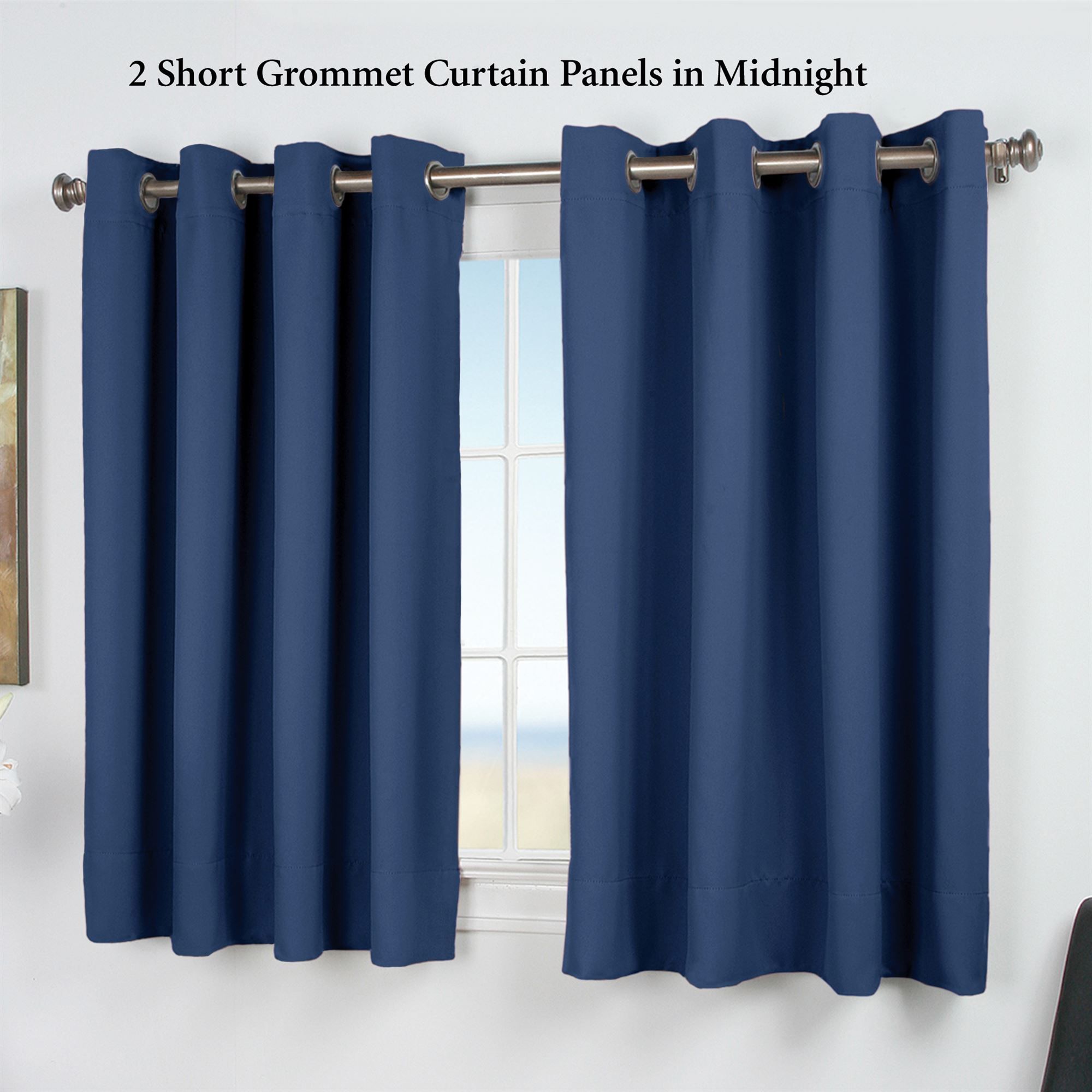 Ultimate Blackout Short Grommet Curtain Panel Intended For Ultimate Blackout Short Length Grommet Curtain Panels (View 3 of 30)