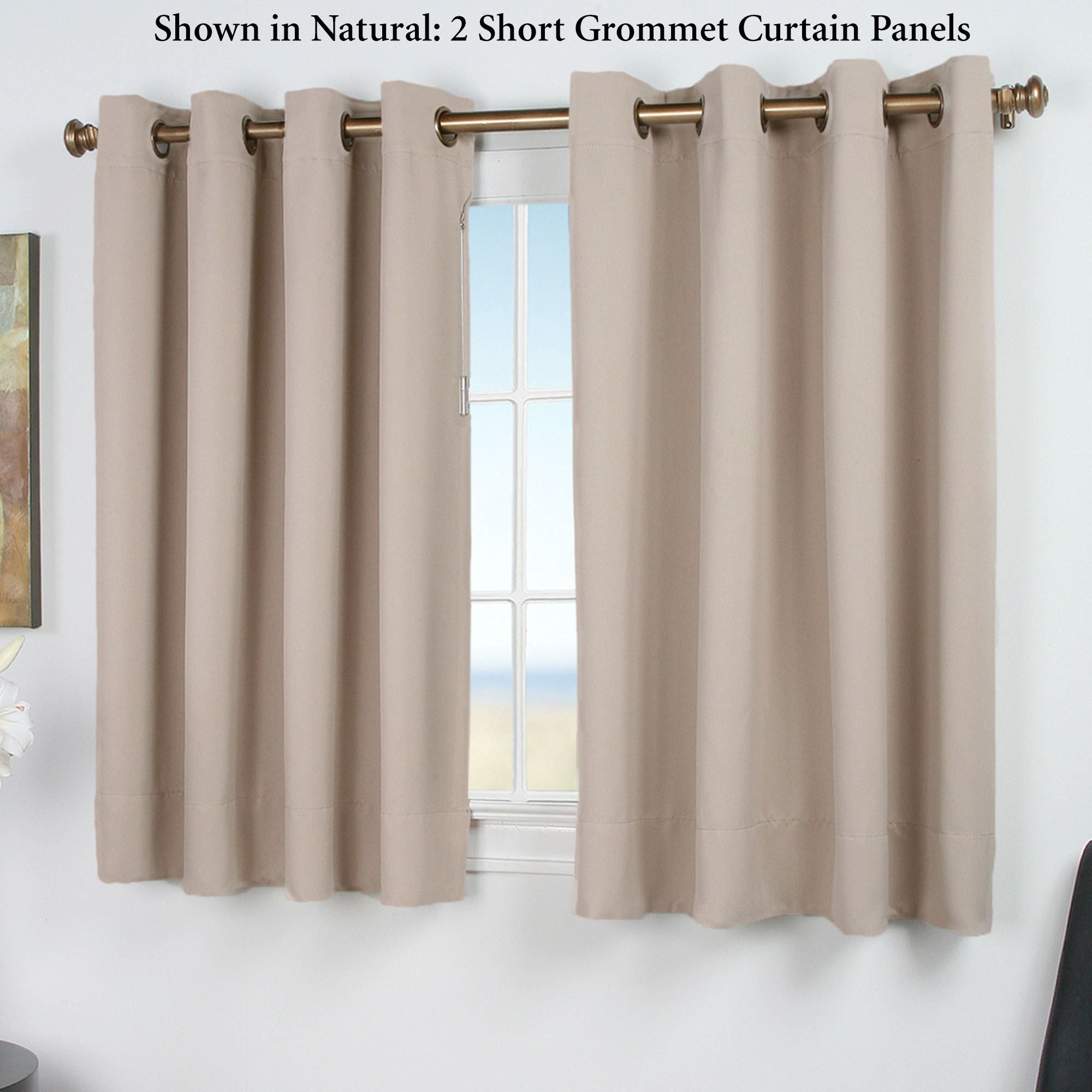 Ultimate Blackout Short Grommet Curtain Panel Within Grommet Curtain Panels (Photo 2 of 20)