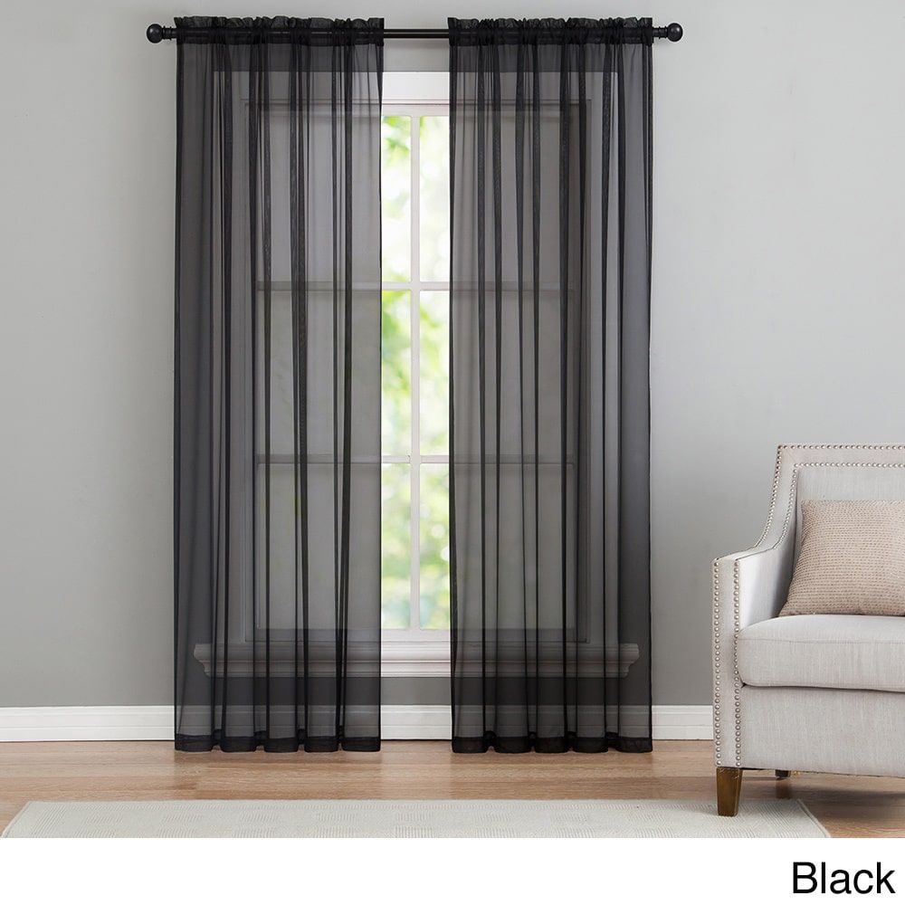 Vcny Home Infinity Sheer Rod Pocket Window Curtains, Multiple Sizes  Available Intended For Infinity Sheer Rod Pocket Curtain Panels (View 15 of 20)