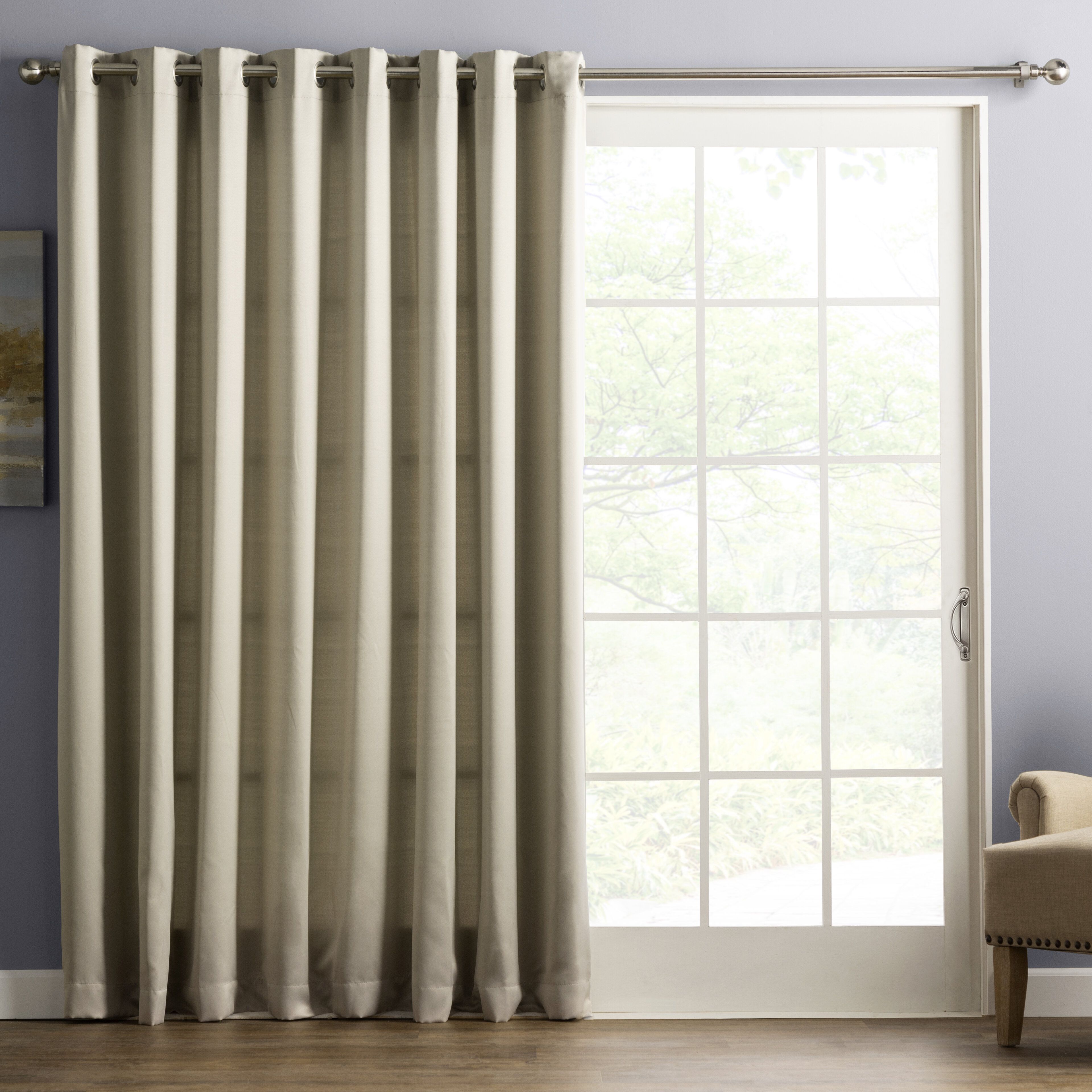 Wayfair Basics Solid Room Darkening Grommet Single Patio Pertaining To Patio Grommet Top Single Curtain Panels (View 3 of 20)