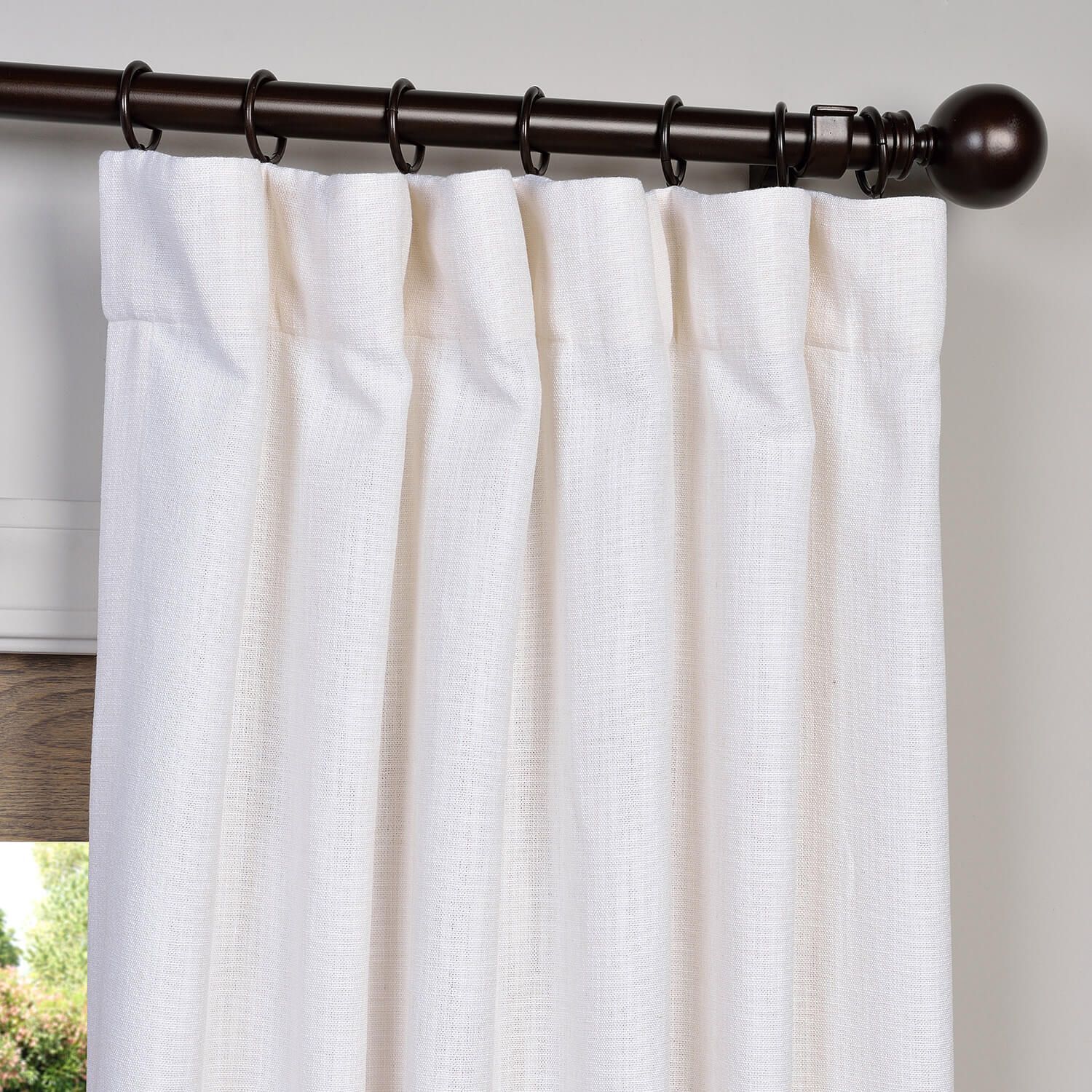 White Heavy Faux Linen Curtain | Meble W 2019 | Meble Pertaining To Heavy Faux Linen Single Curtain Panels (Photo 1 of 20)