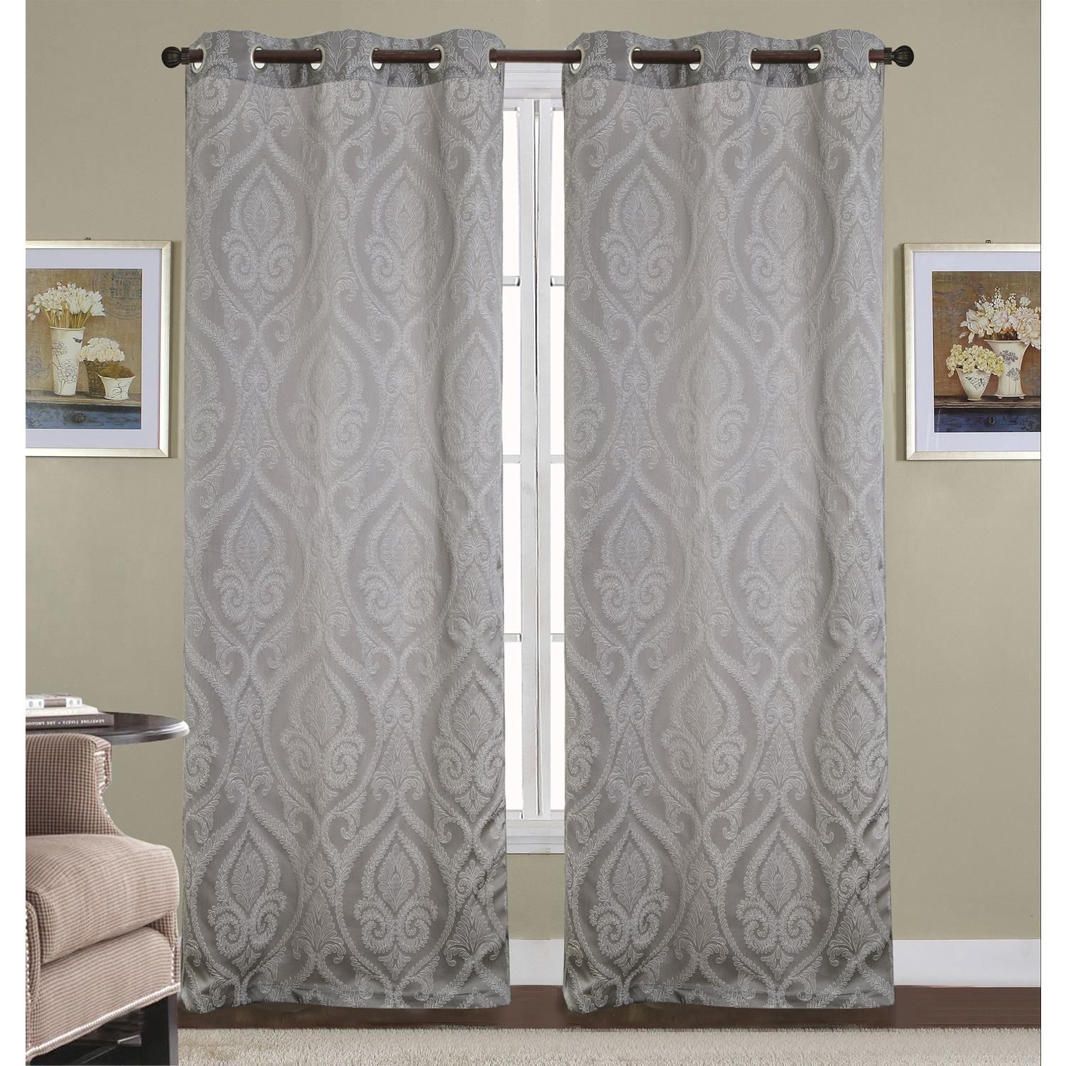 Whitman Jacquard Grommet Curtain Panel Pair (2) 37 X 84 In Whitman Curtain Panel Pairs (Photo 11 of 30)
