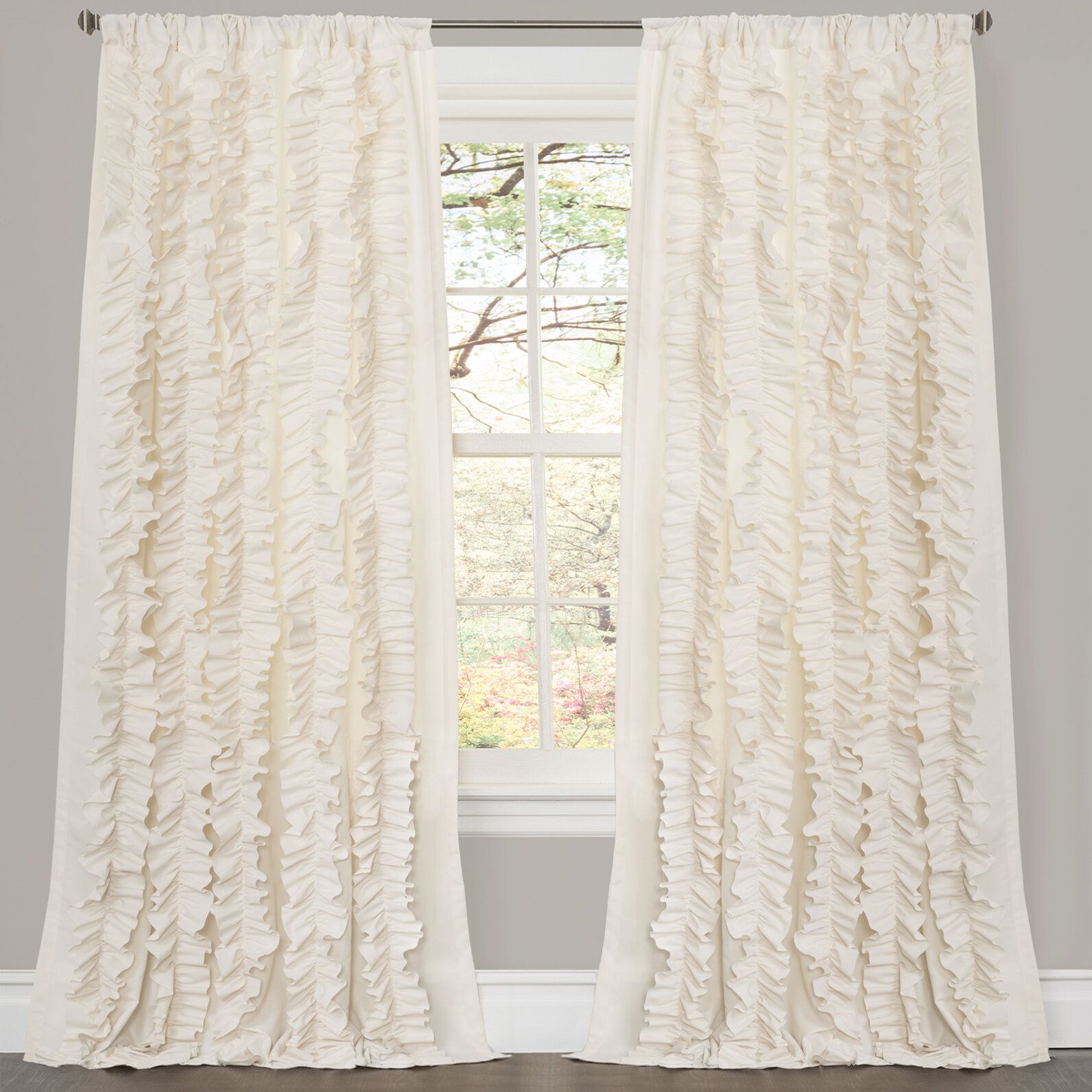 Willa Arlo Interiors Rieder Single Curtain Panel & Reviews Intended For Double Layer Sheer White Single Curtain Panels (View 14 of 20)
