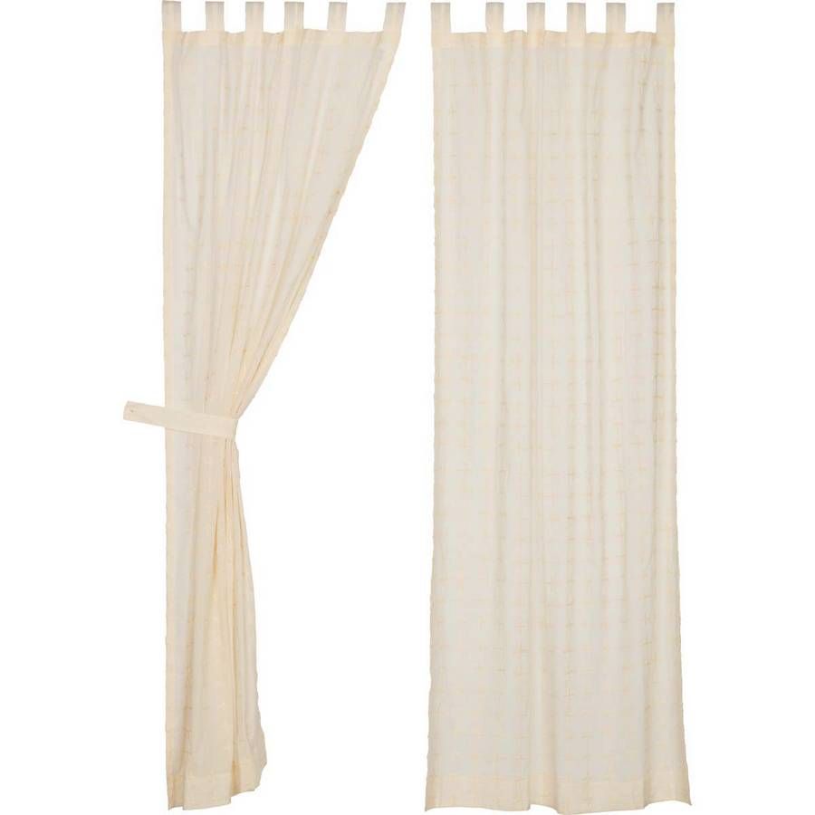 Willow Creme Tab Top Tieback Window Curtain Panels 84 X 40 Throughout Willow Rod Pocket Window Curtain Panels (View 24 of 30)