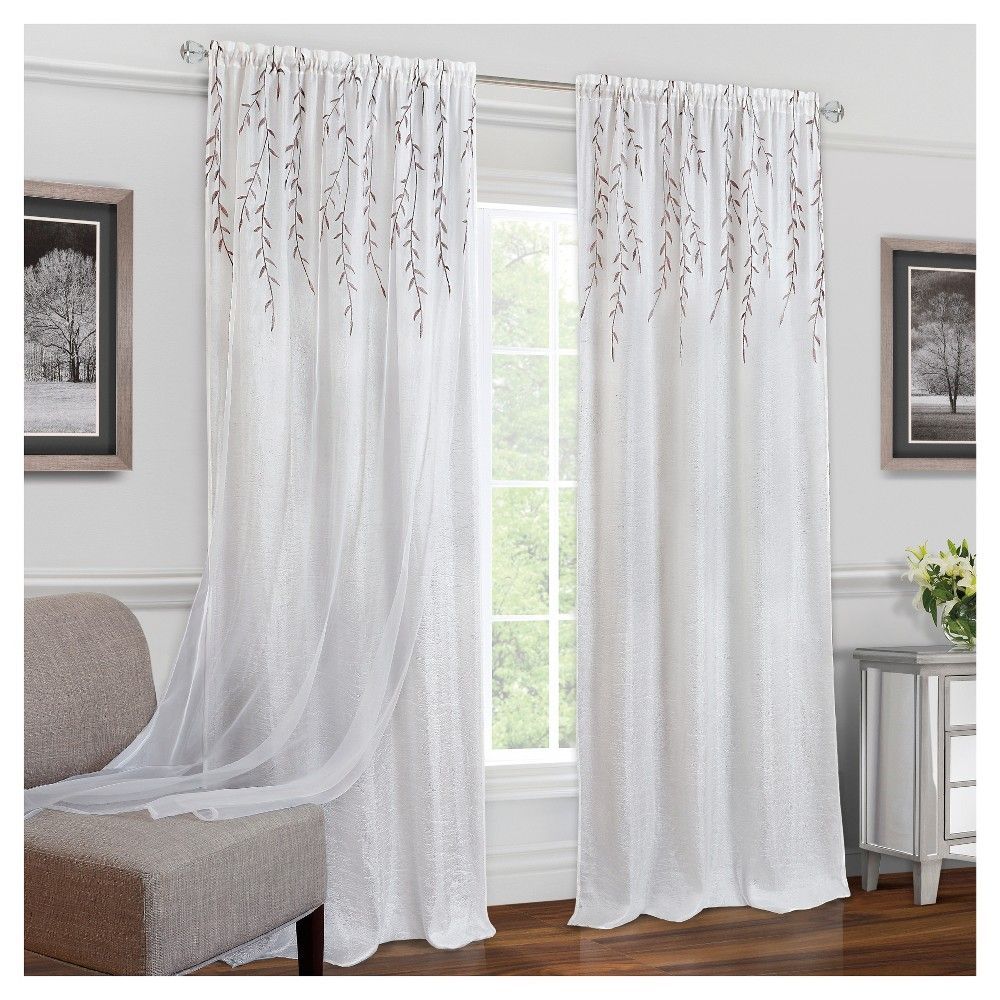 Willow Rod Pocket Window Curtain Panel White (42"x84 Within Willow Rod Pocket Window Curtain Panels (Photo 1 of 30)