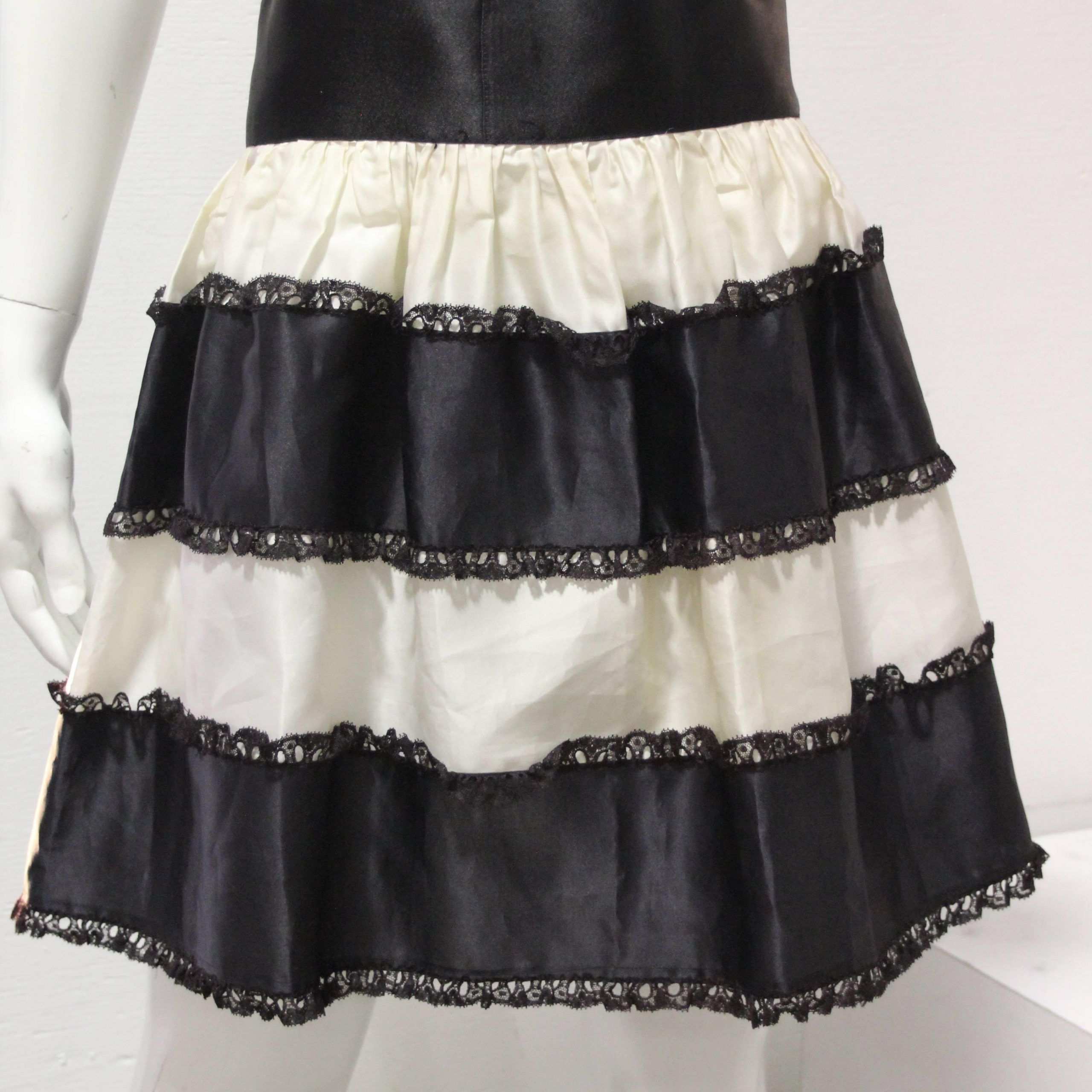 1950s French Maid Ensemble – Bra W Tiered Organza Black And For White Ruffled Sheer Petticoat Tier Pairs (View 10 of 20)
