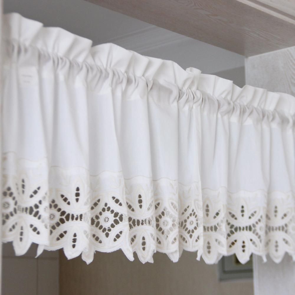 2019 Home Decoration American Style Coffee Curtains Short Curtains For  Kitchen / Dining Room Embroidered Lace From Pont, $ (View 11 of 20)