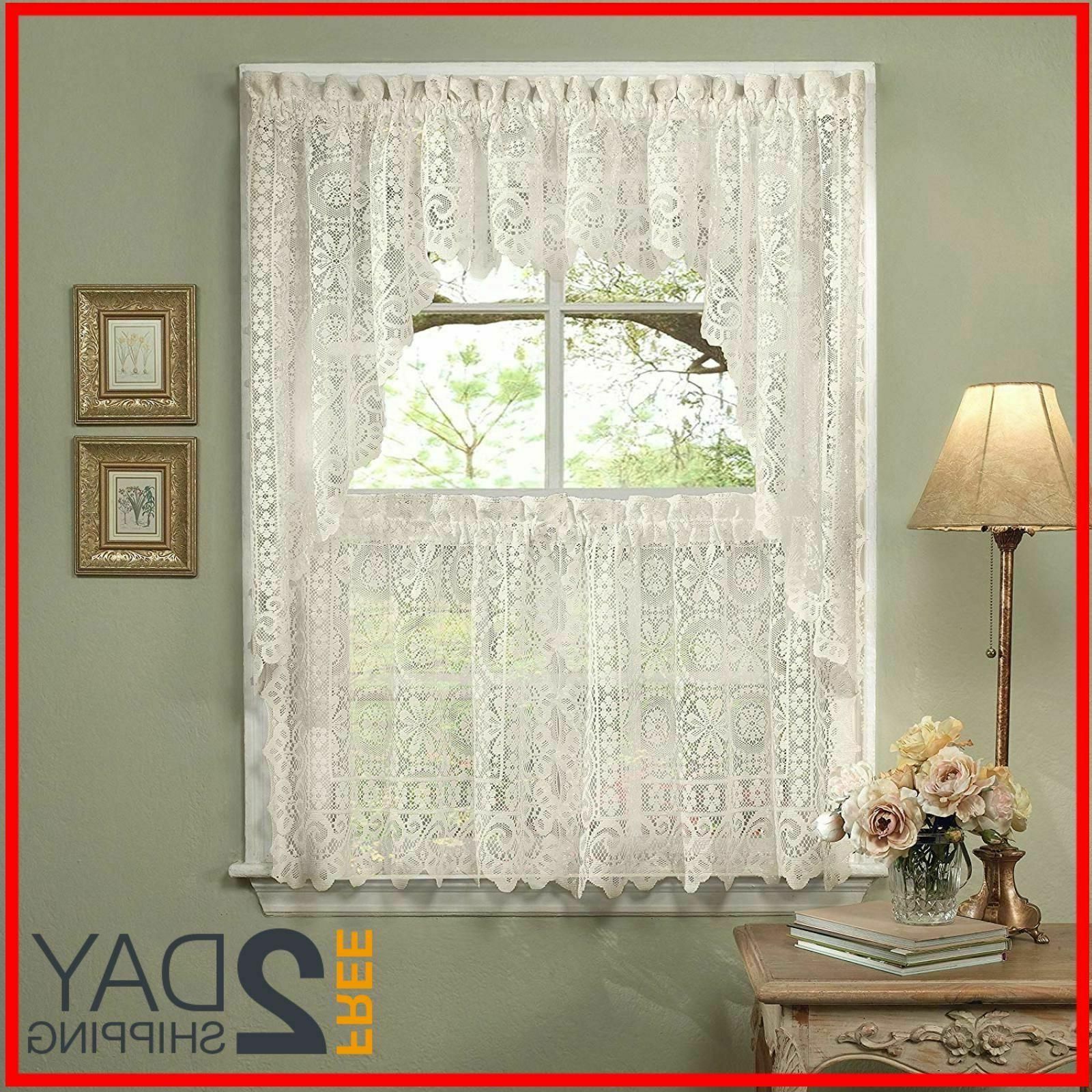 5 Pc Kitchen Curtain Set, Swag Pair, Val Regarding Embroidered &#039;coffee Cup&#039; 5 Piece Kitchen Curtain Sets (View 7 of 20)