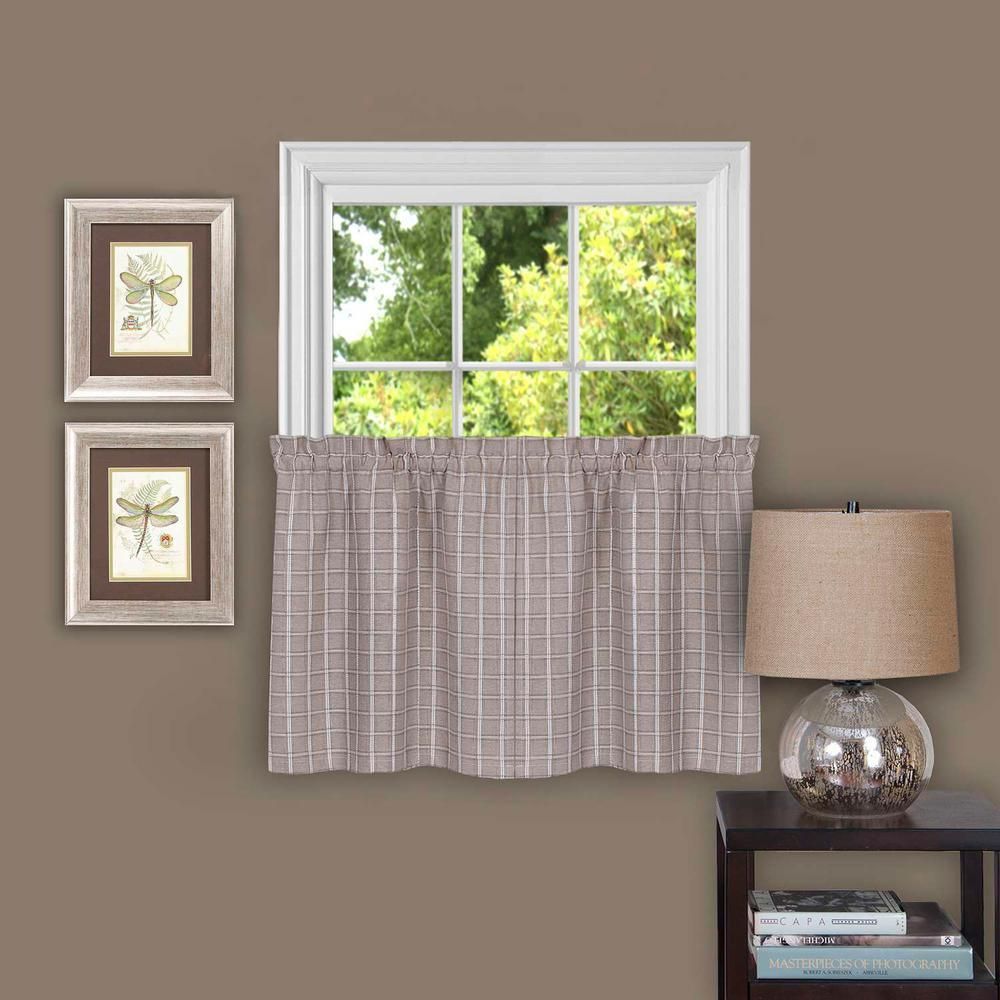 Achim Sheer Sydney Linen Window Curtain Tier Pair – 58 In. W Throughout Oakwood Linen Style Decorative Curtain Tier Sets (Photo 11 of 20)