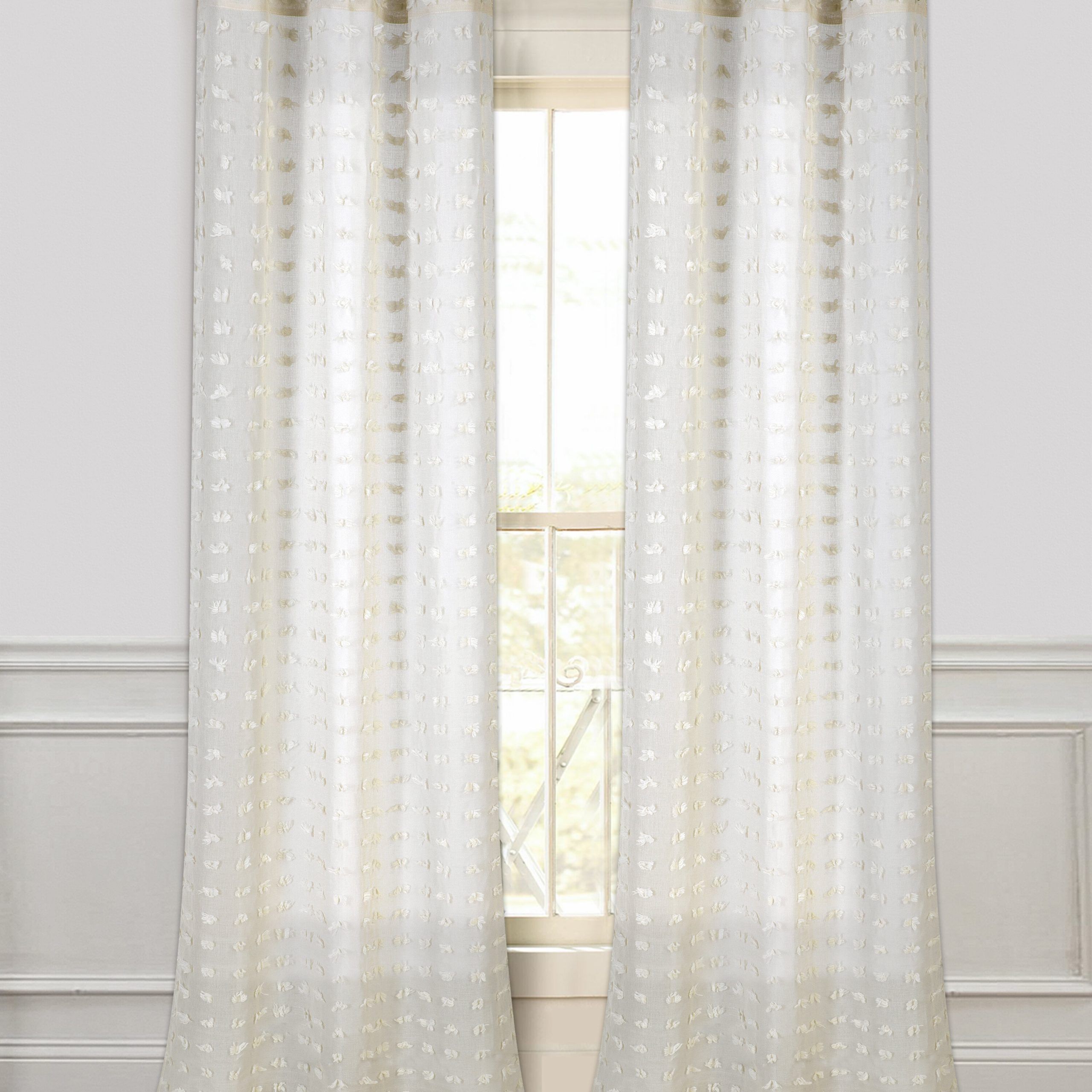 Arielle Solid Semi Sheer Grommet Curtain Panels With White Micro Striped Semi Sheer Window Curtain Pieces (View 20 of 20)