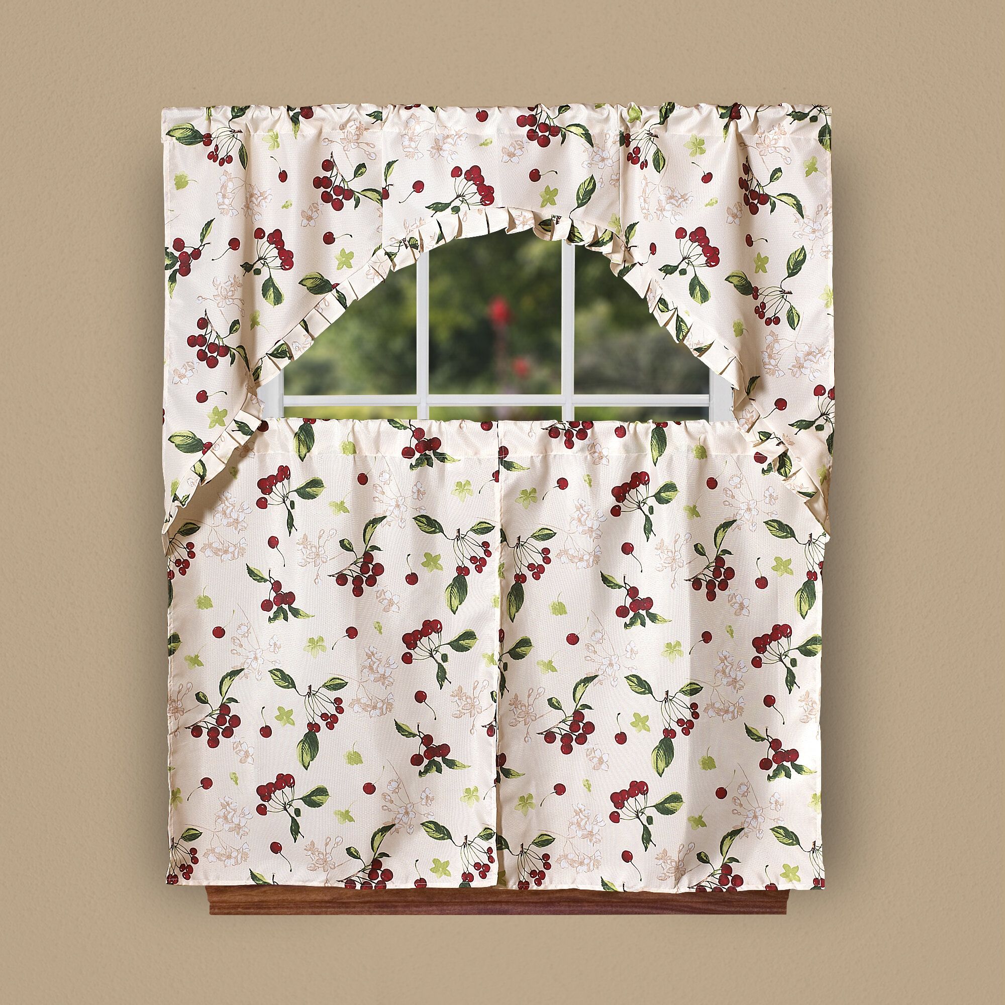 August Grove Magness Vintage Print 60" Kitchen Valance And With Floral Watercolor Semi Sheer Rod Pocket Kitchen Curtain Valance And Tiers Sets (Photo 20 of 20)