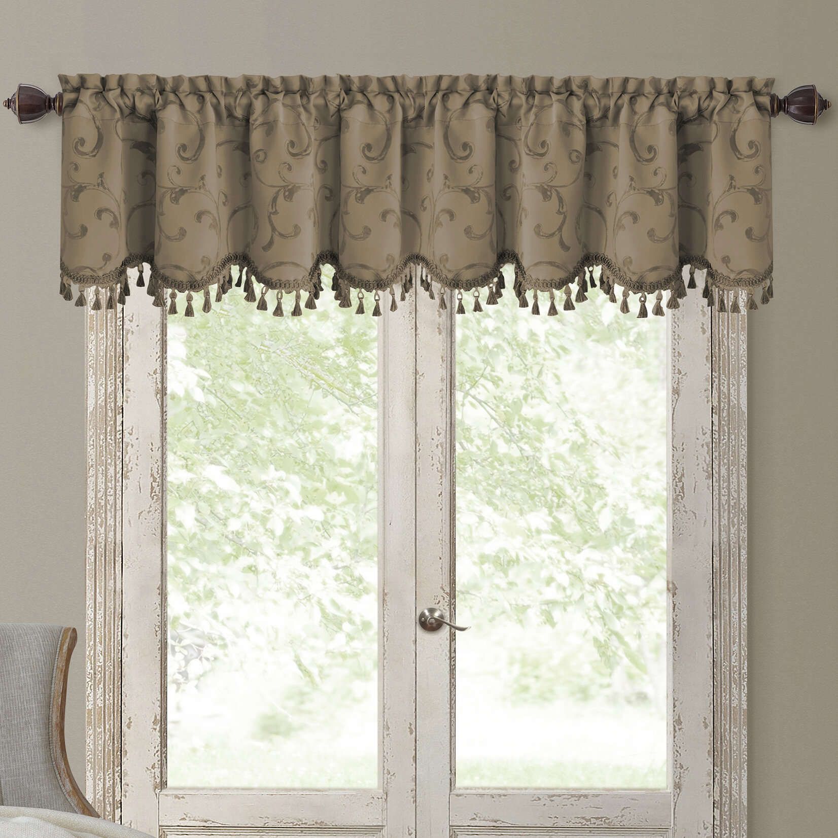 Charming Valance Curtains Interior Enchanting Black And Pertaining To Sunflower Cottage Kitchen Curtain Tier And Valance Sets (View 12 of 20)