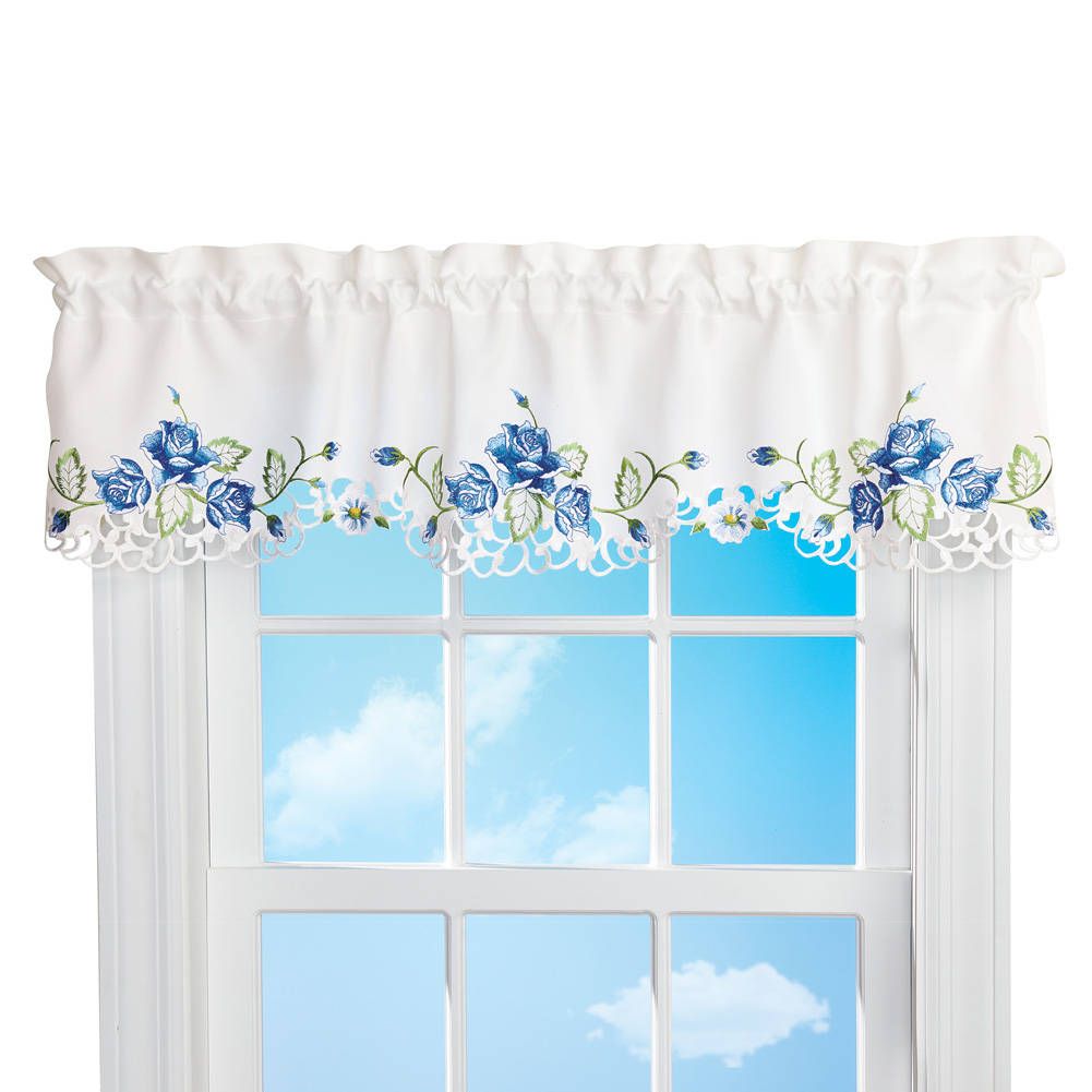 Charming Valance Curtains Interior Enchanting Black And Throughout Fluttering Butterfly White Embroidered Tier, Swag, Or Valance Kitchen Curtains (View 7 of 20)