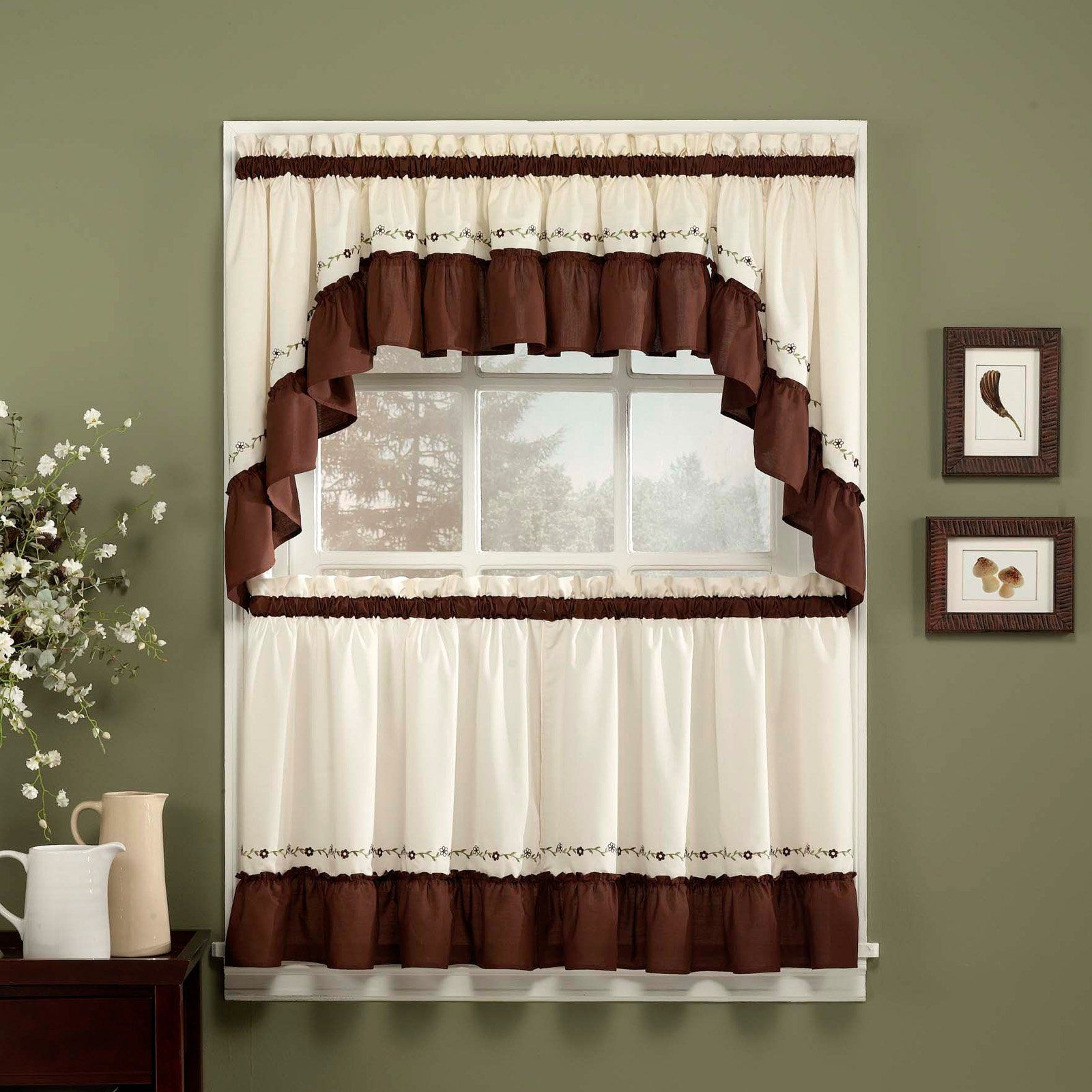 Chf Industries Jayden Window Swag – One Pair Chocolate In For Traditional Tailored Tier And Swag Window Curtains Sets With Ornate Flower Garden Print (View 8 of 20)